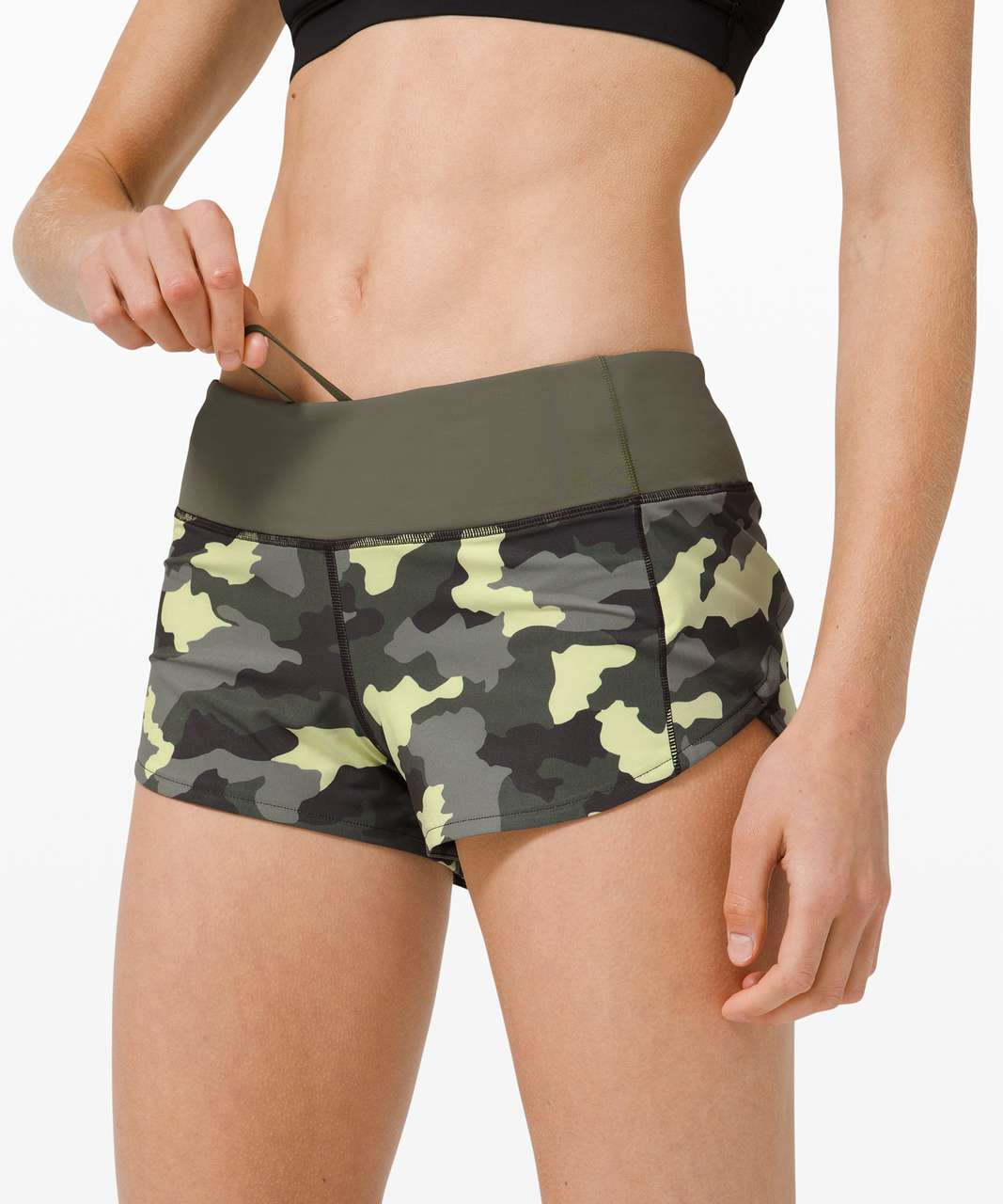 Lululemon Speed Up Short *2.5" - Heritage 365 Camo Crispin Green Multi / Medium Olive