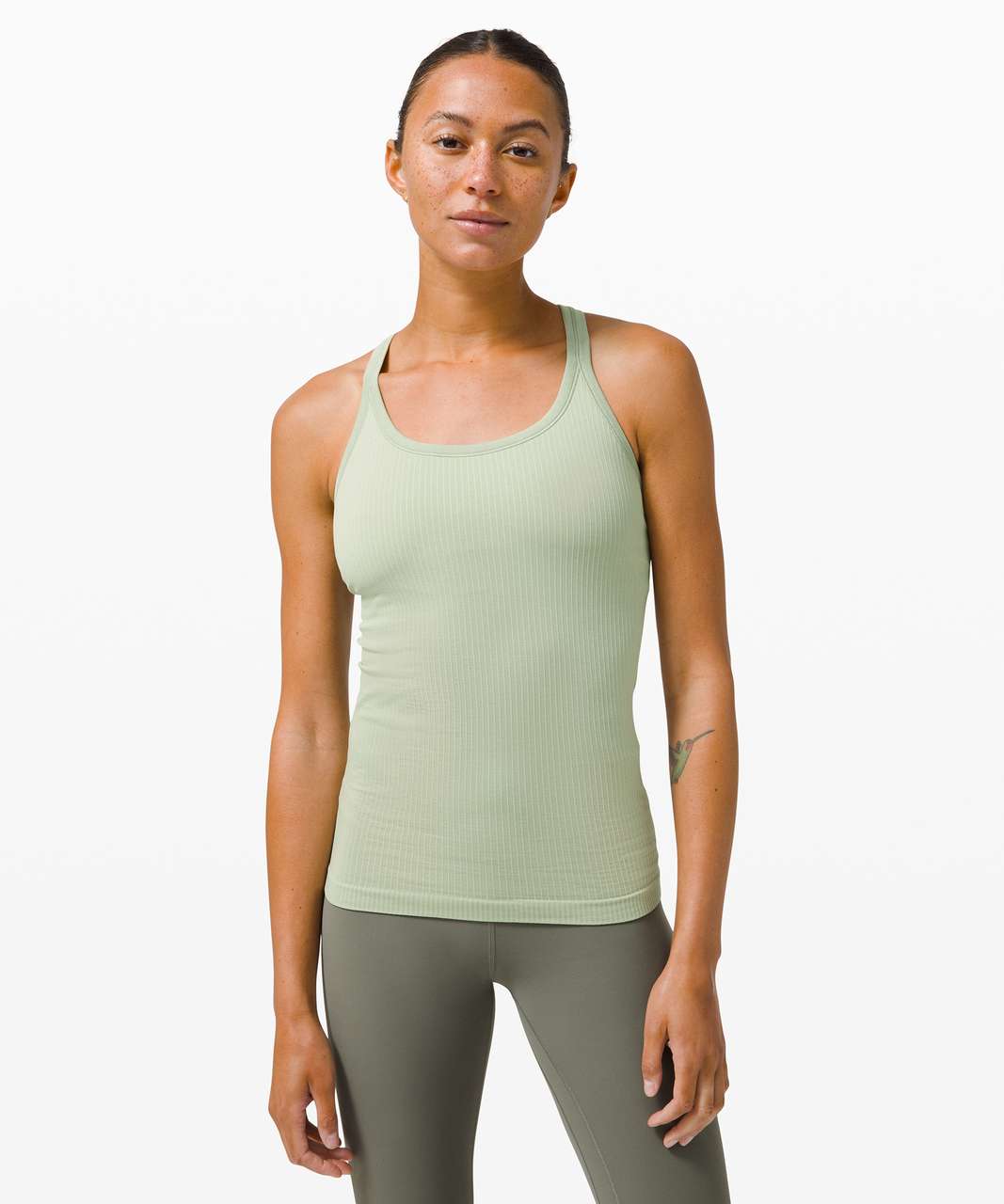 Lululemon Ebb To Street Tank *Light Support For B/C Cup - Green Fern