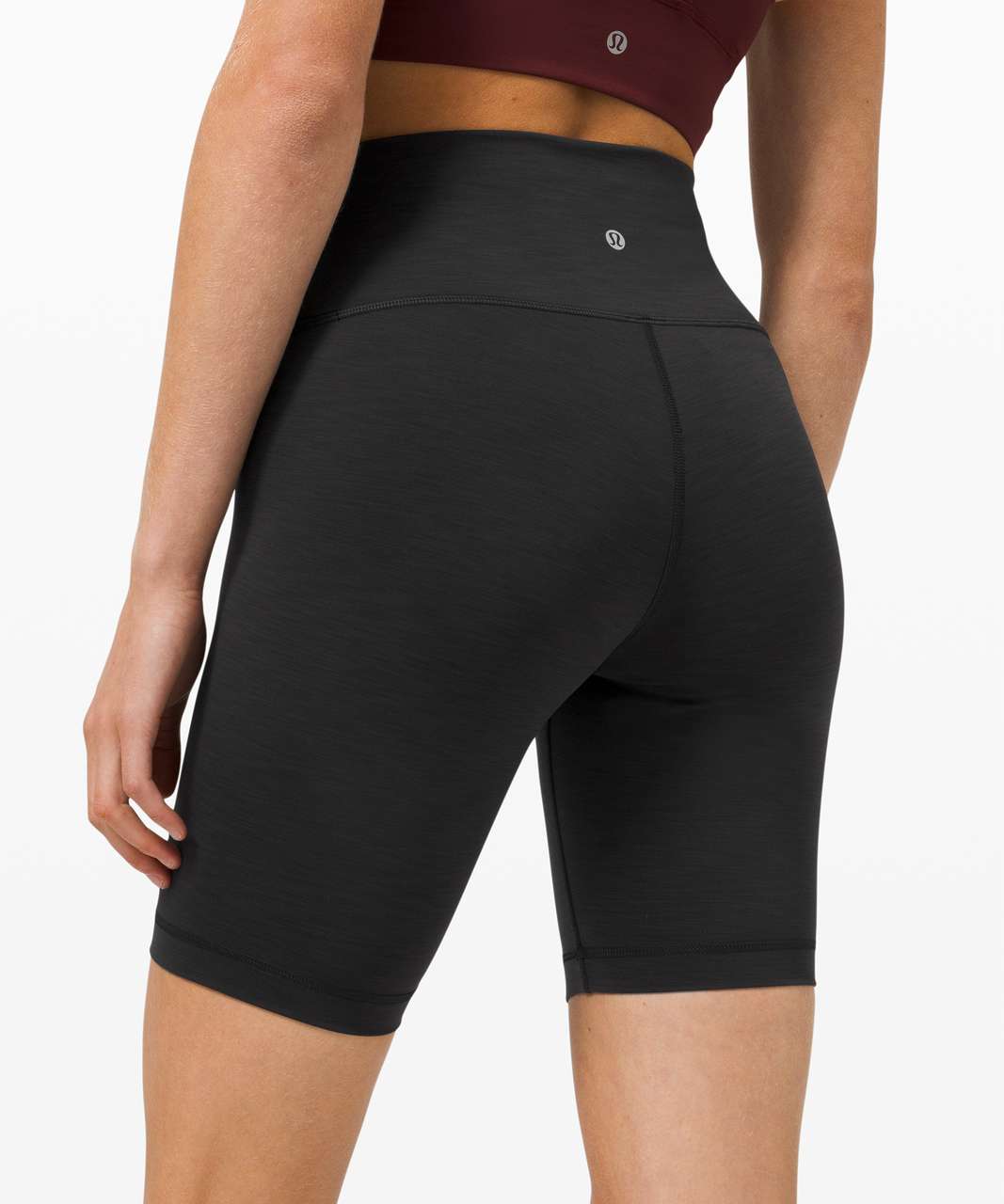 Lululemon Wunder Train High Rise Short 8 - Heathered Black - lulu