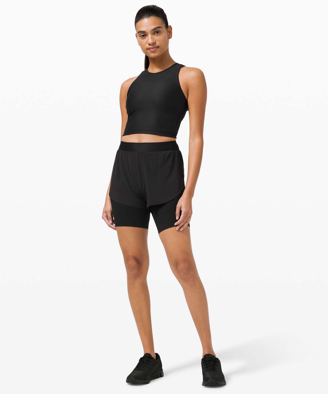 Lululemon SenseKnit Running High-Rise Short 10 - Black - lulu fanatics