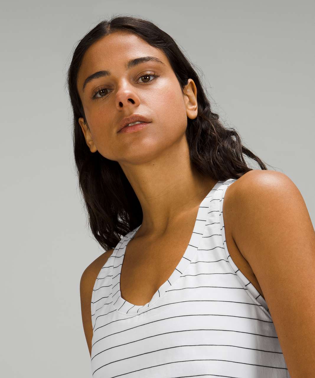 Lululemon Love Tank II - Short Serve Stripe White Black