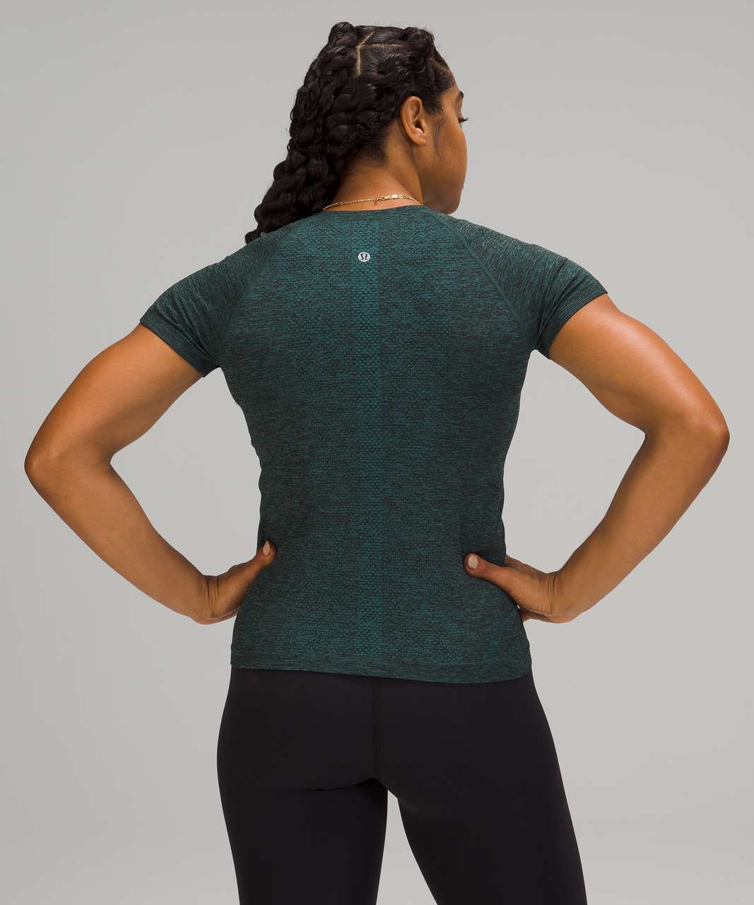 Lululemon Swiftly Tech Long Sleeve Crew - Black / Desert Teal