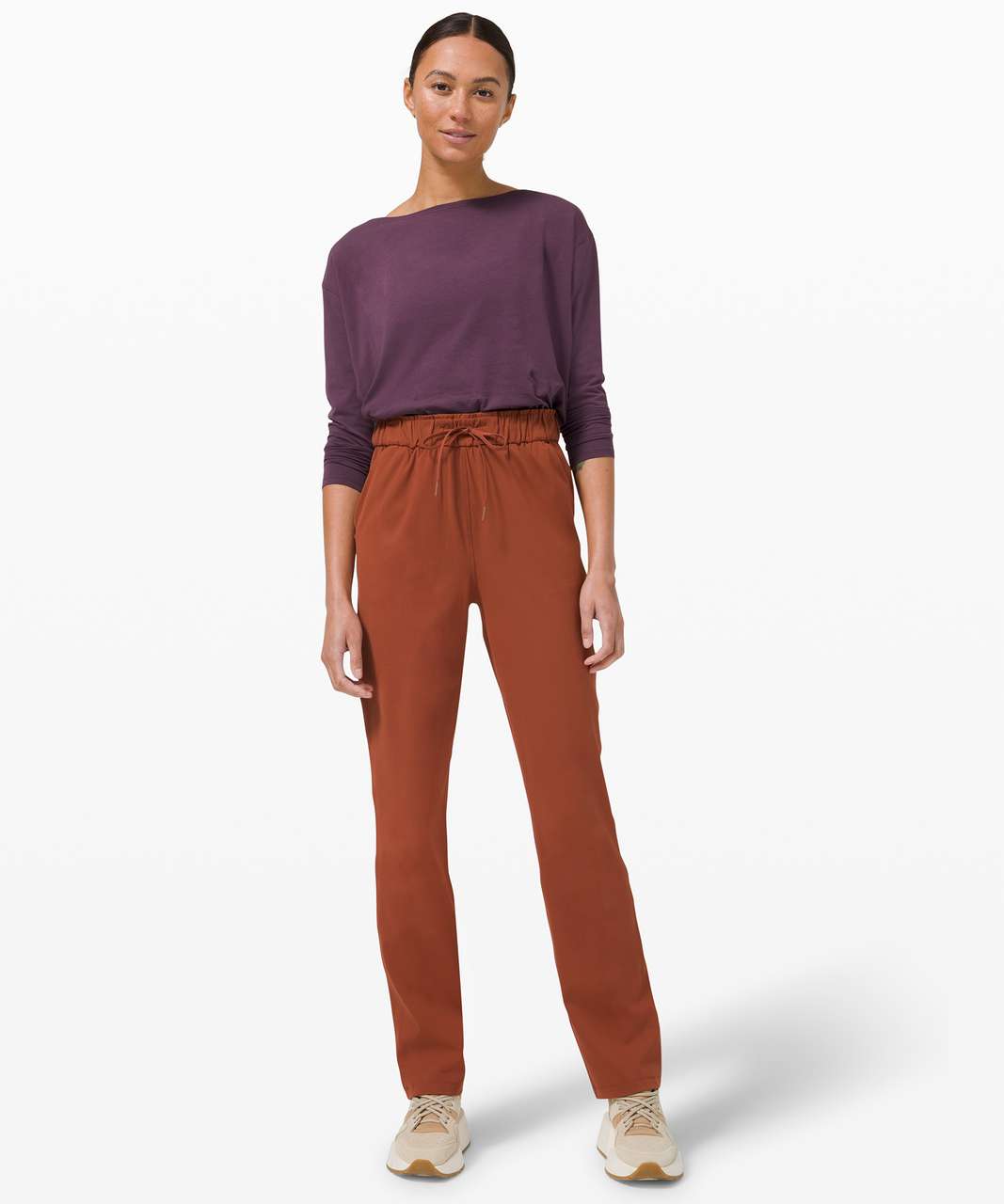 Lululemon Keep Moving High Rise Full Length Pant - Dark Terracotta - lulu  fanatics