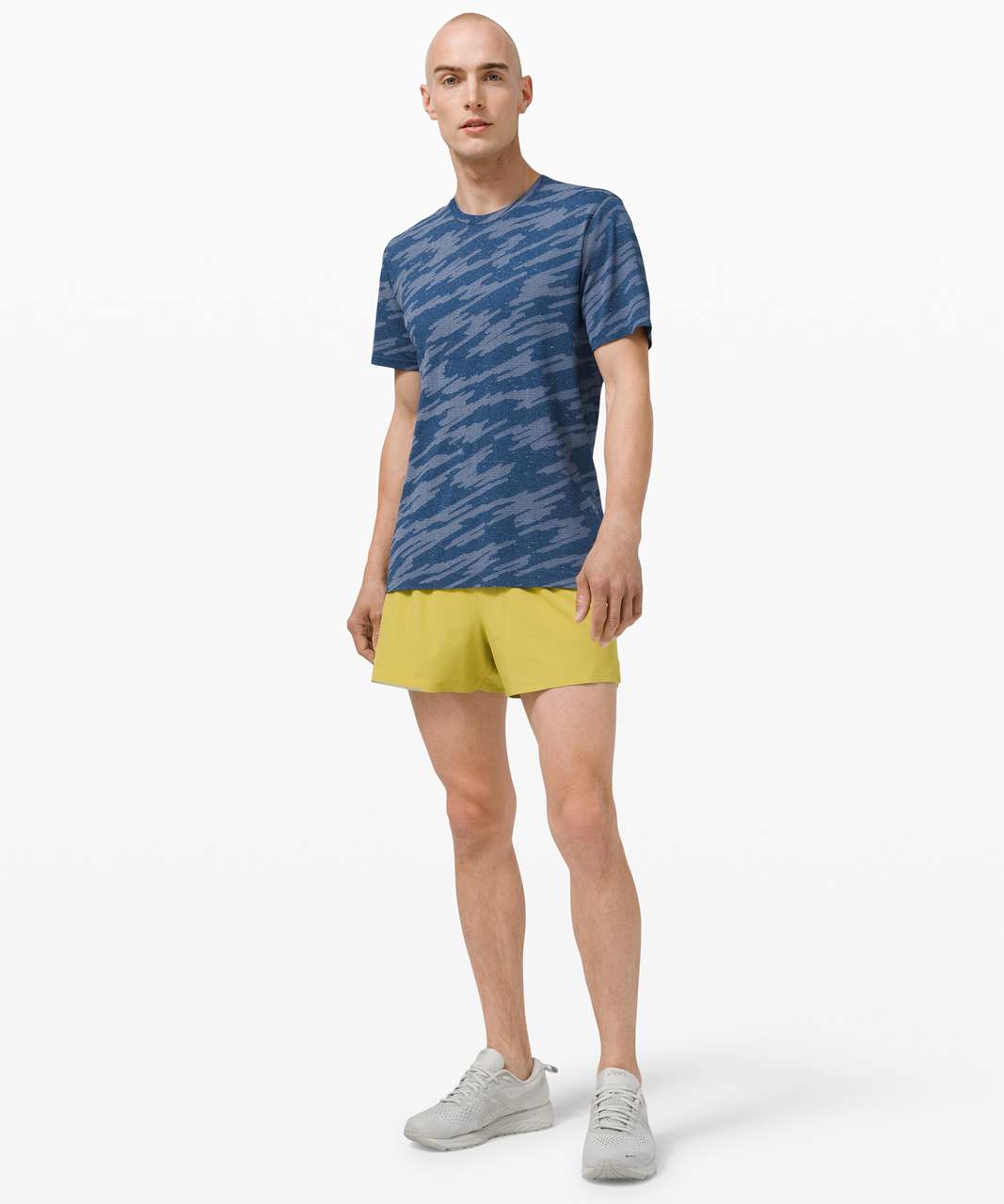 Lululemon Metal Vent Breathe Short Sleeve - Scatter Surface Tempest Blue / Midnight Shadow