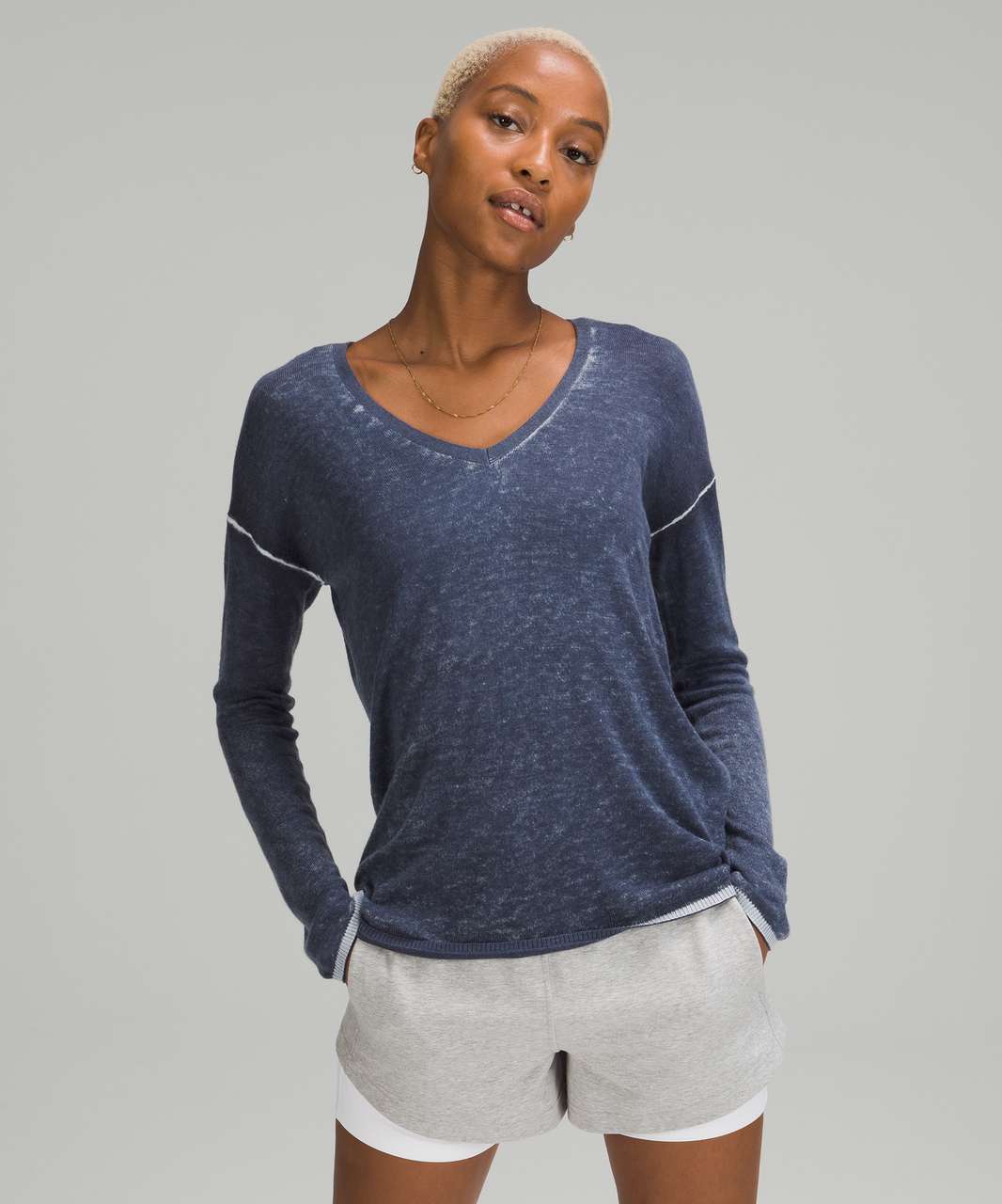 Lululemon Cashlu V-Neck Sweater - Shadow Blue / Almost Blue