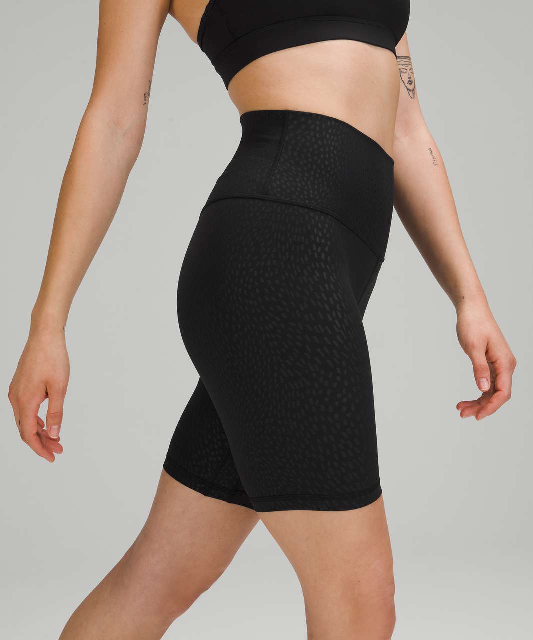 Lululemon Align High Rise Short with Pockets 8 - Jewel Emboss Black - lulu  fanatics