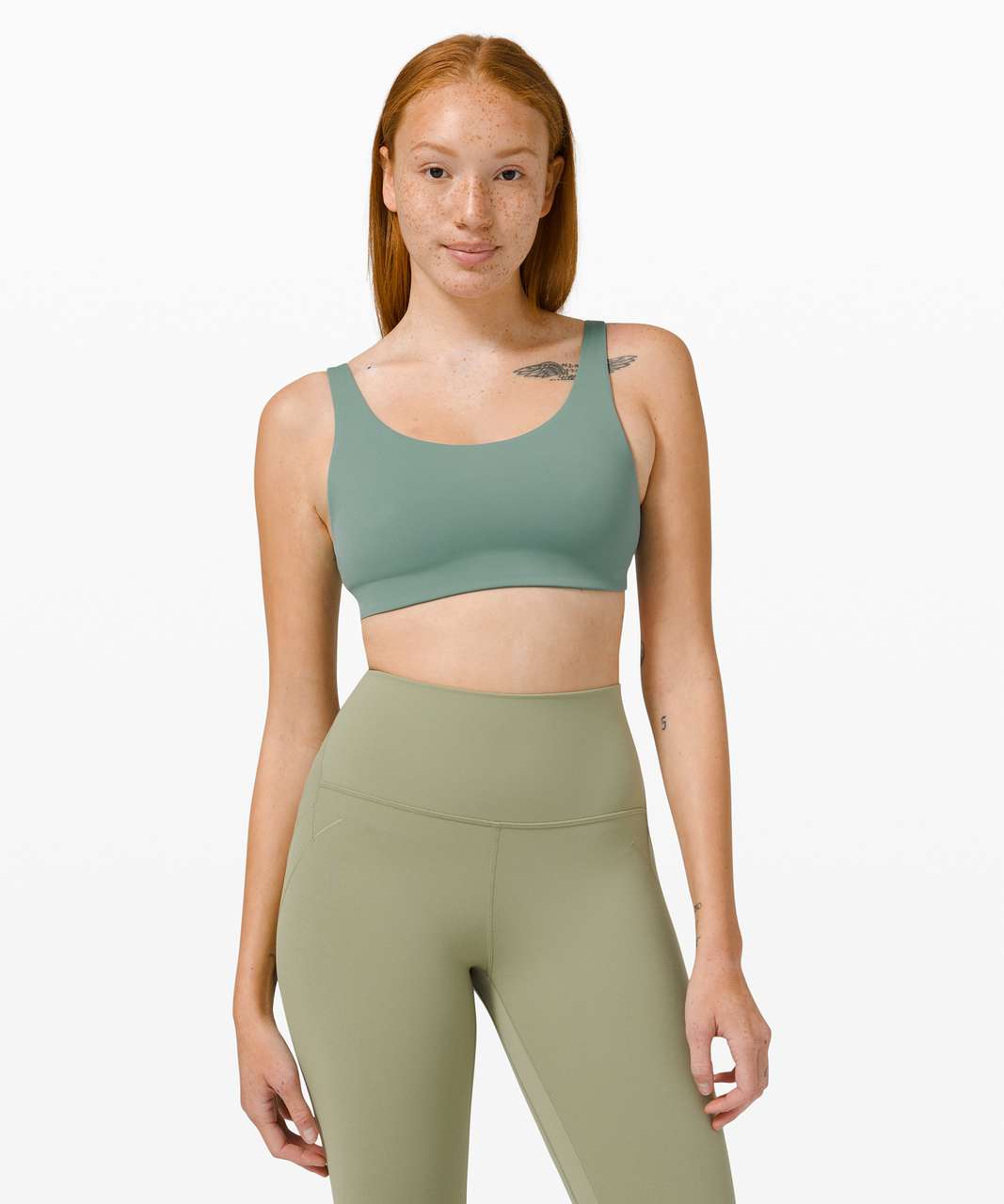 Lululemon In Alignment Straight Strap Bra *Light Support, C/D Cups -  Tidewater Teal - lulu fanatics