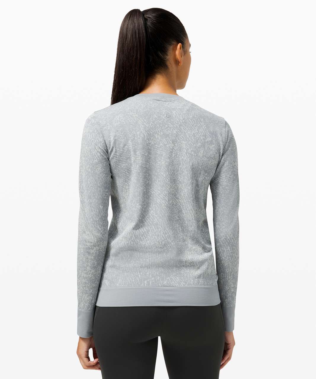 Lululemon Swiftly Breathe Long Sleeve - Floral Fauna Rhino Grey / Vapor