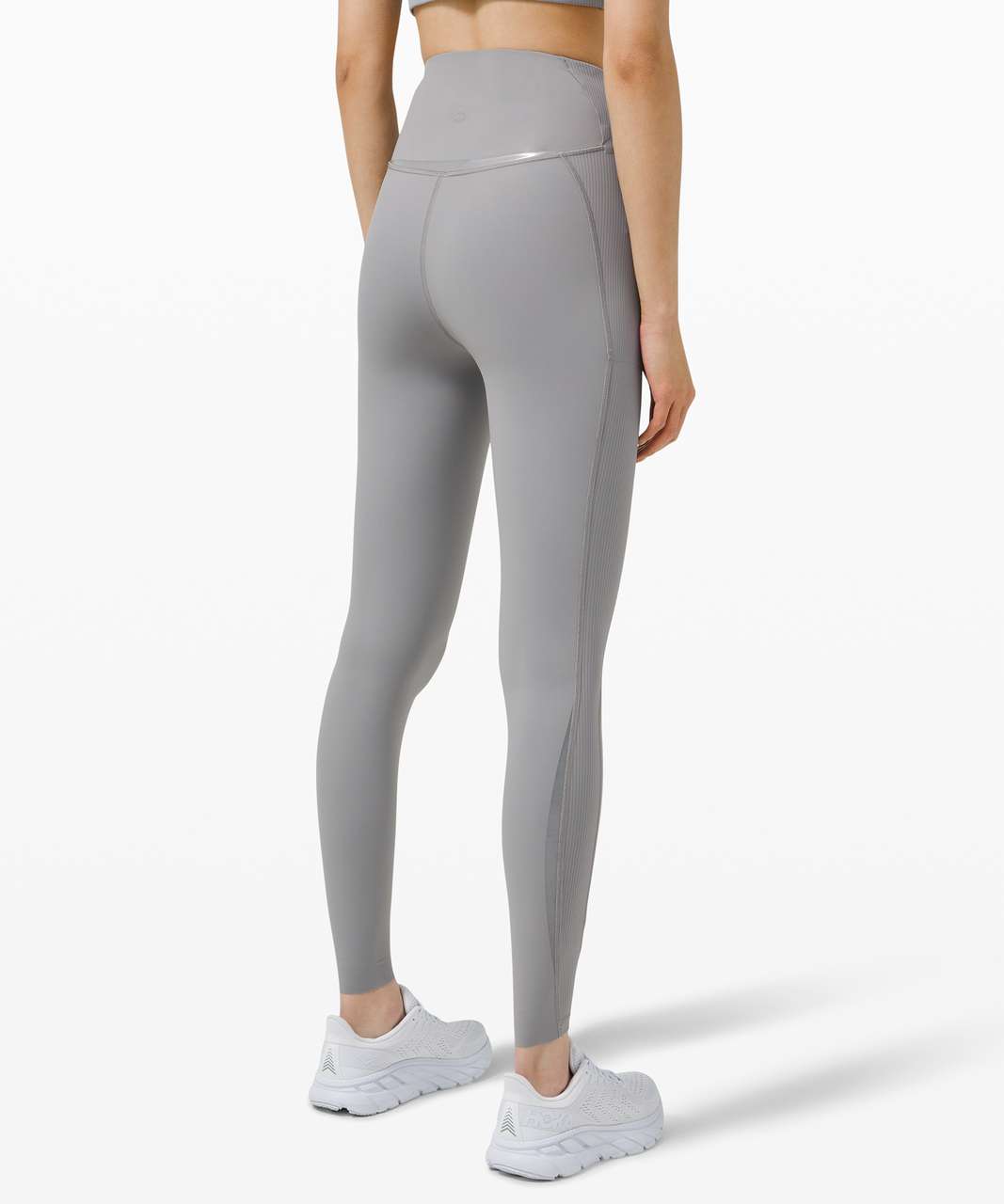 Grey Size 6, 28” Lululemon leggings. Has side