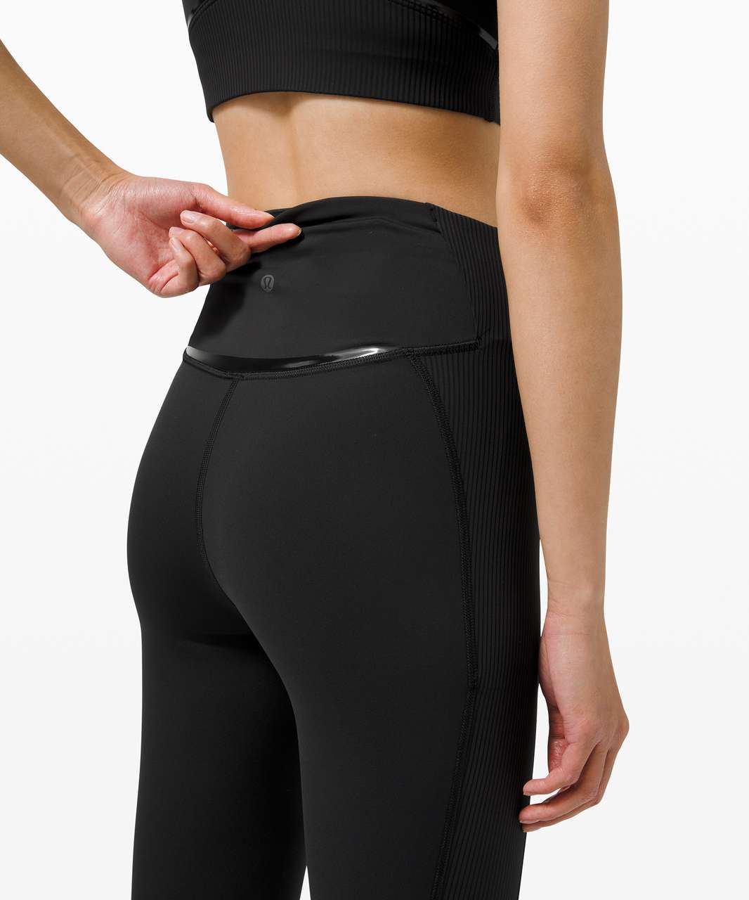 Lululemon Gloss Trim Run Super High-Rise Tight 28" - Black