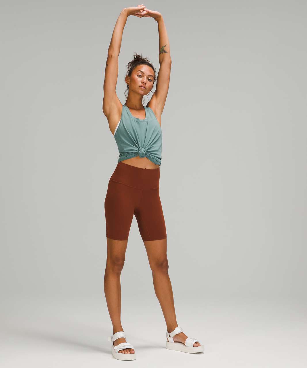 Tidewater teal 28 aligns (4) with crop back tank top rustic coral (4) :  r/lululemon