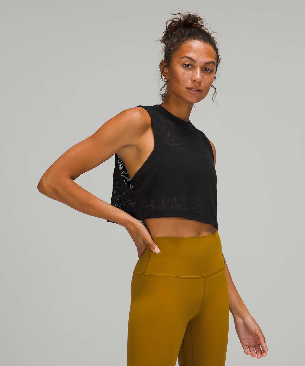 Lululemon All Yours Crop Tank Top *Veil - Black - lulu fanatics