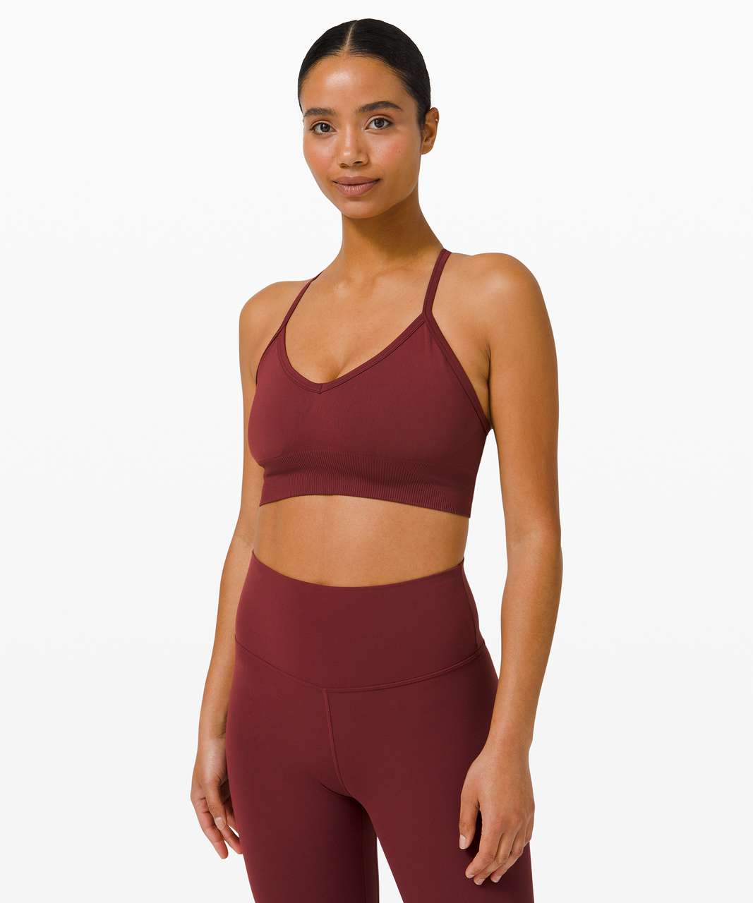 Lululemon Ebb to Street Bra *Light Support, C/D Cup - Red Merlot - lulu ...