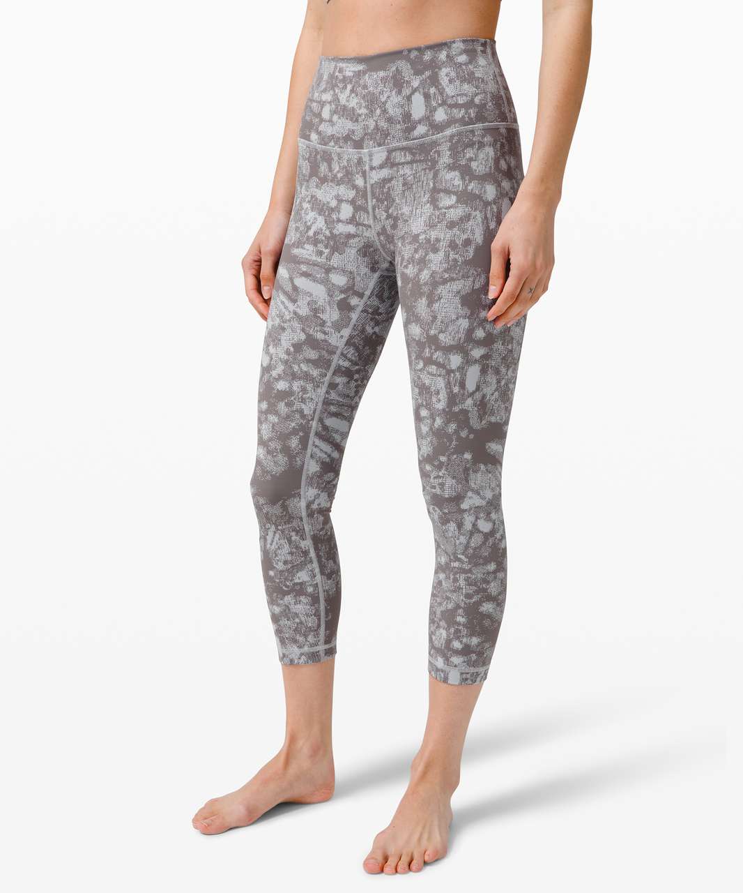 Lululemon Grey Cropped Wunder Under Leggings High Rise Size 2