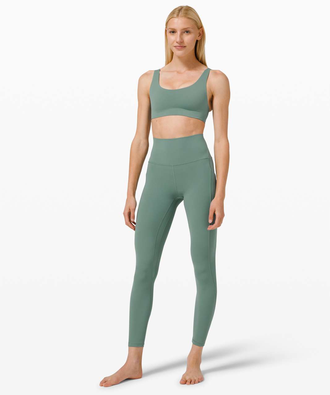 Lululemon In Alignment Straight Strap Bra *Light Support, A/B Cups -  Tidewater Teal - lulu fanatics