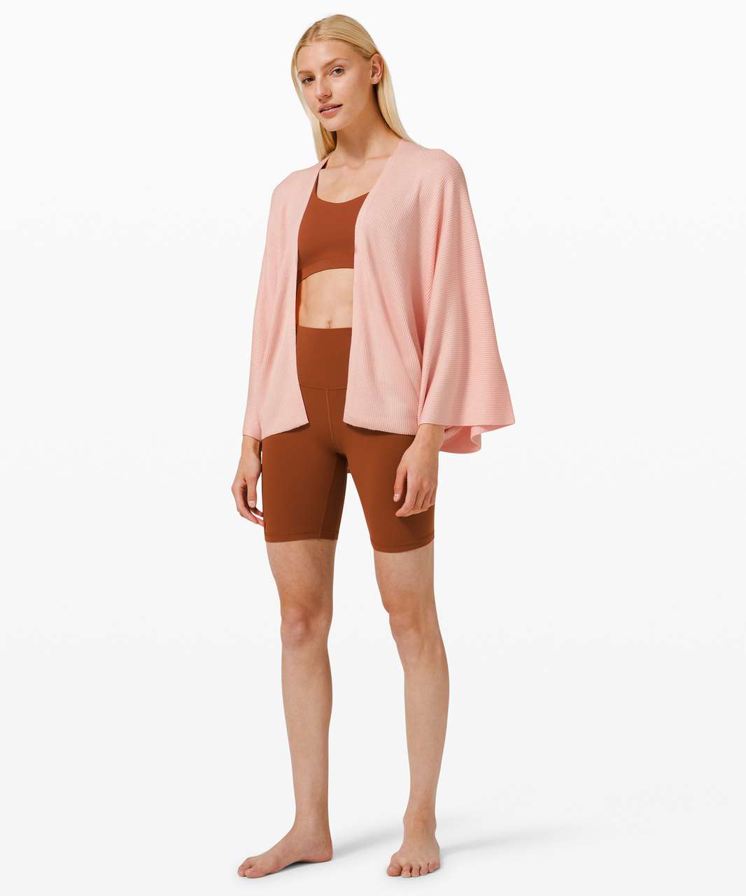 Lululemon Boxy Cotton-Blend Knit Wrap - Heathered Twilight Rose - lulu  fanatics