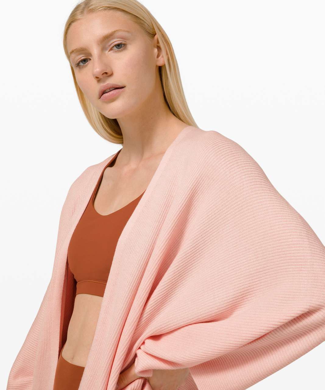 Lululemon Cashlu Knit Textured Wrap - Pink Mist