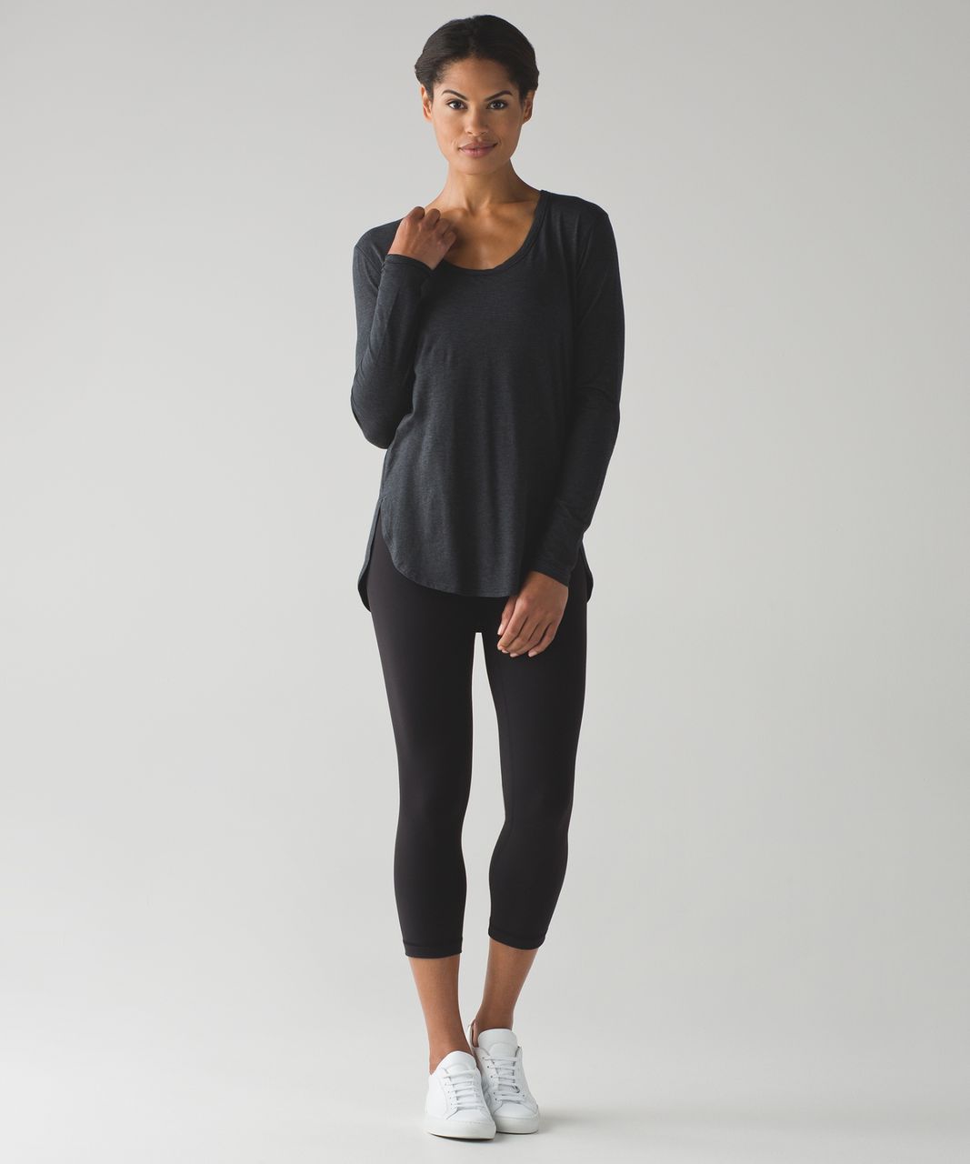 Lululemon Love Scoop Long Sleeve - Heathered Black