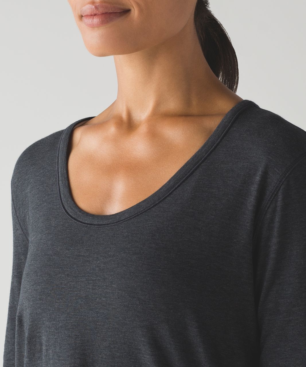 Lululemon Love Scoop Long Sleeve - Heathered Black - lulu fanatics