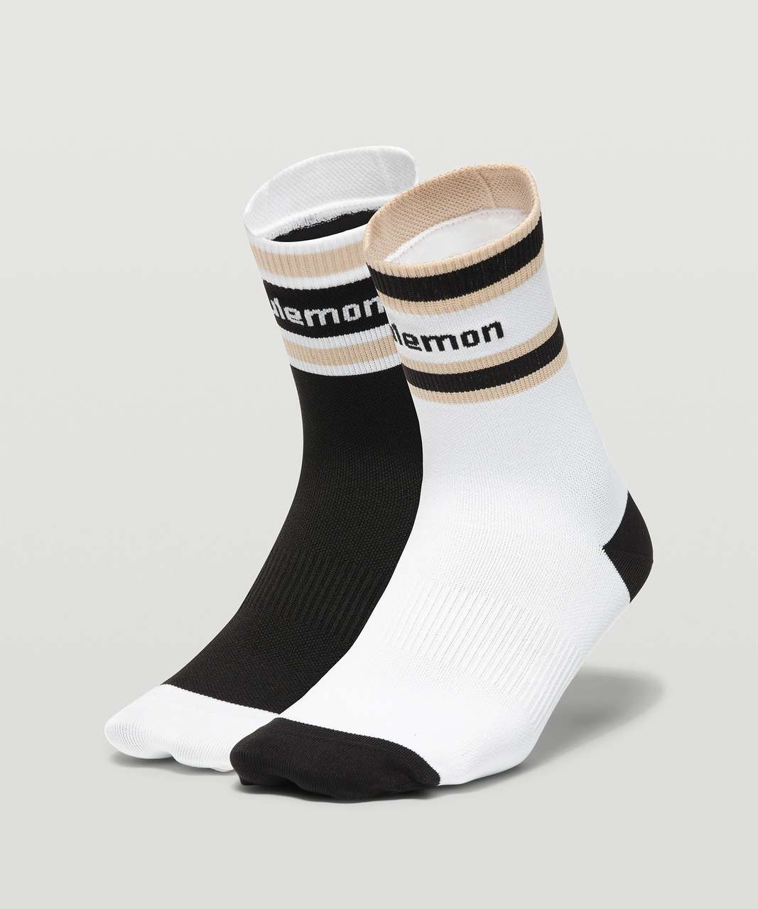 Lululemon Tale To Tell Quarter Sock *2 Pack - Black / White / Cafe Au Lait