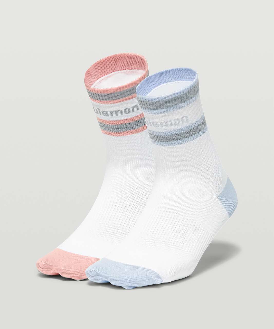 Lululemon Tale To Tell Quarter Sock*2 Pack - White / Pink Puff / Blue ...