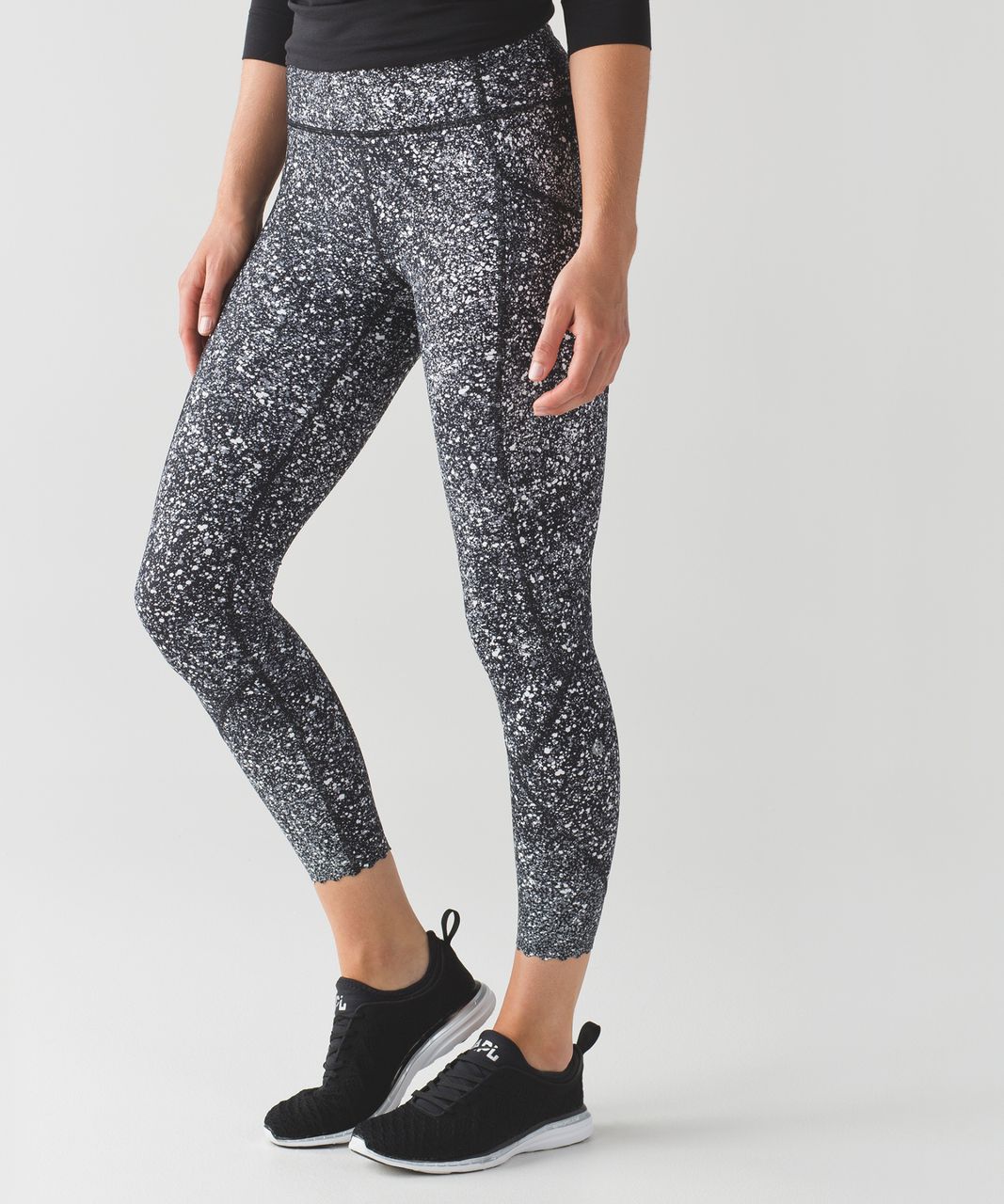 Lululemon Tight Stuff Tight II - Splatter White Black / Black - lulu  fanatics