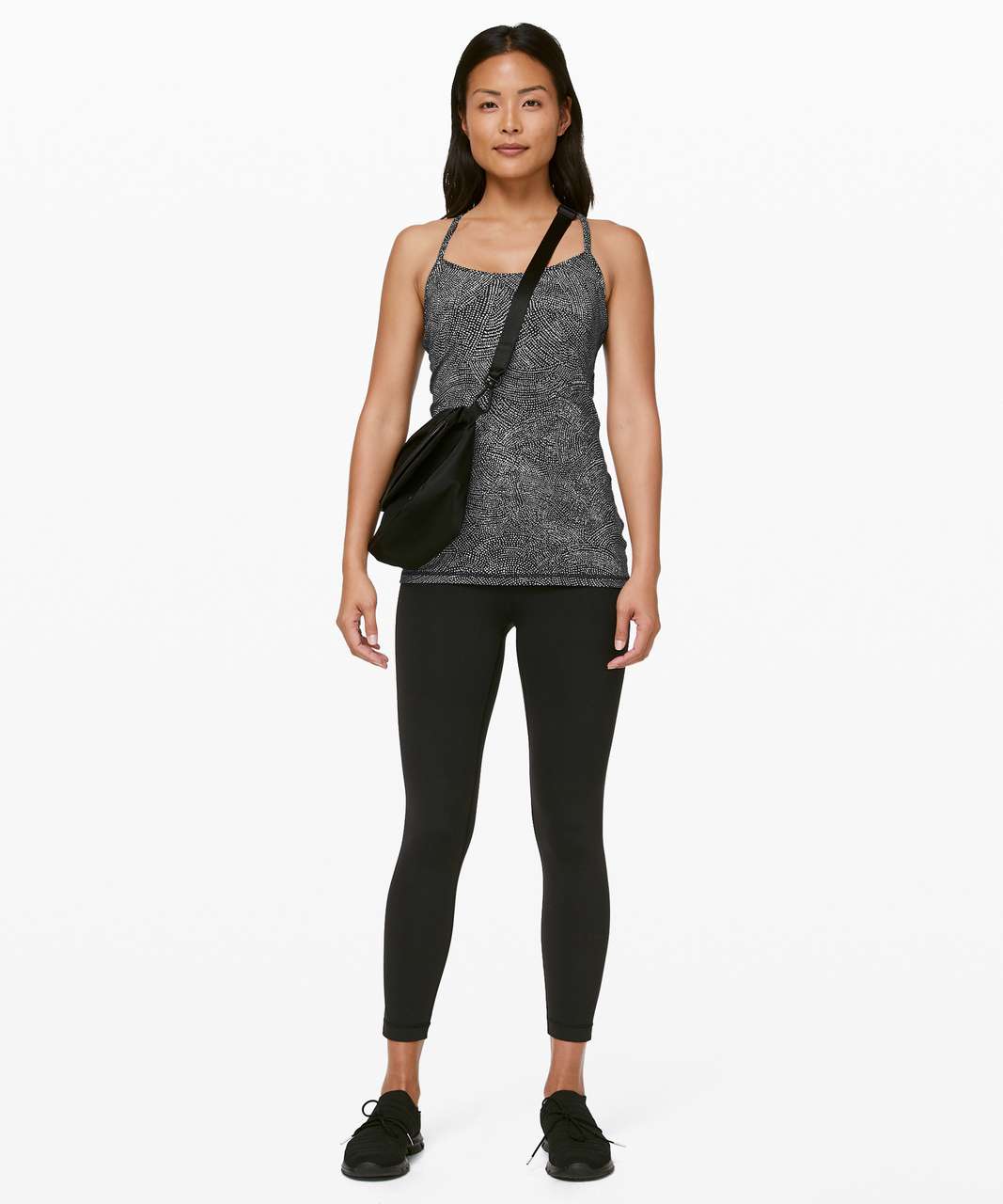 Lululemon Power Y Tank *Luon - Free Spirit Alpine White Black