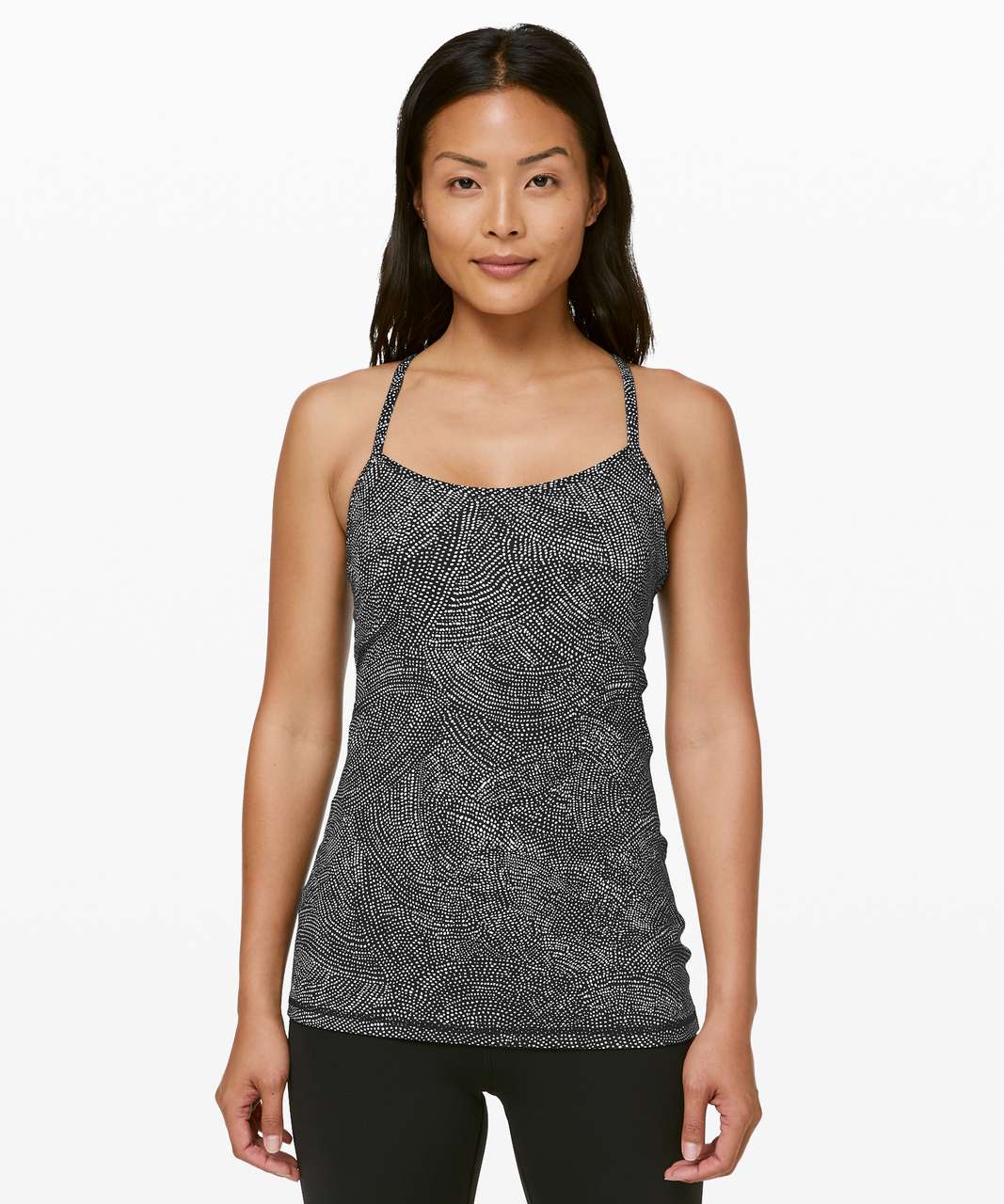 Lululemon Power Y Tank *Luon - Free Spirit Alpine White Black