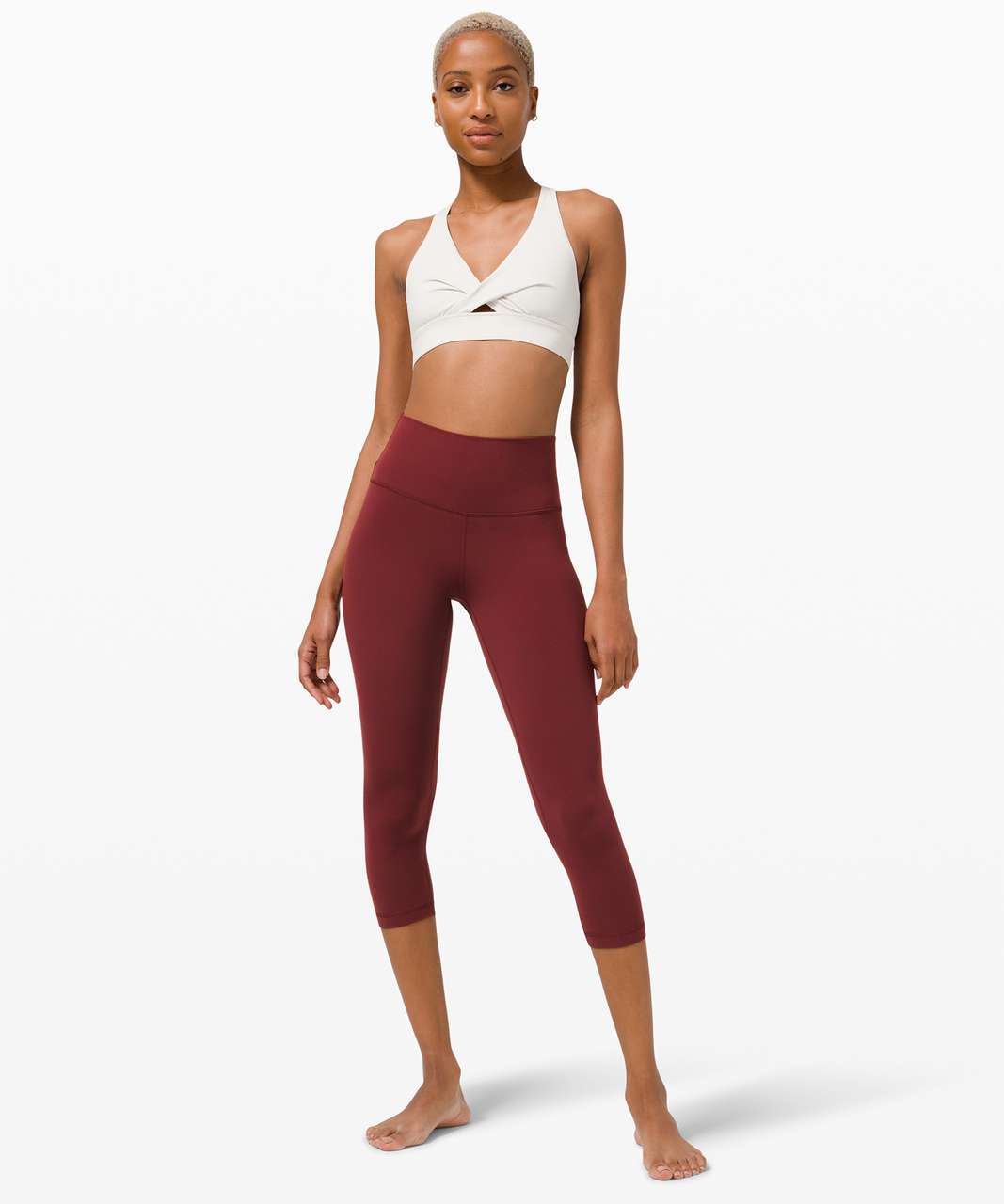 Lululemon Add Flare High-rise Crop 21 In Red Merlot