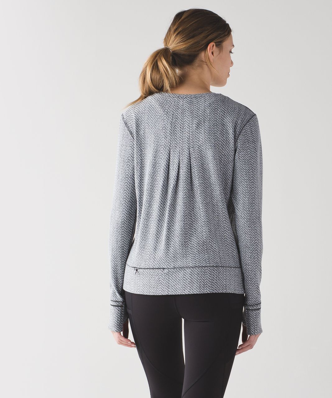 Lululemon Rush Hour Long Sleeve - Hazy Heather Heathered White