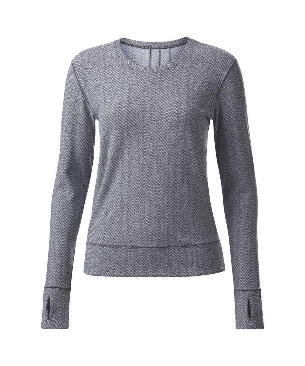 Lululemon Rush Hour Long Sleeve - Hazy Heather Heathered White Heathered Black