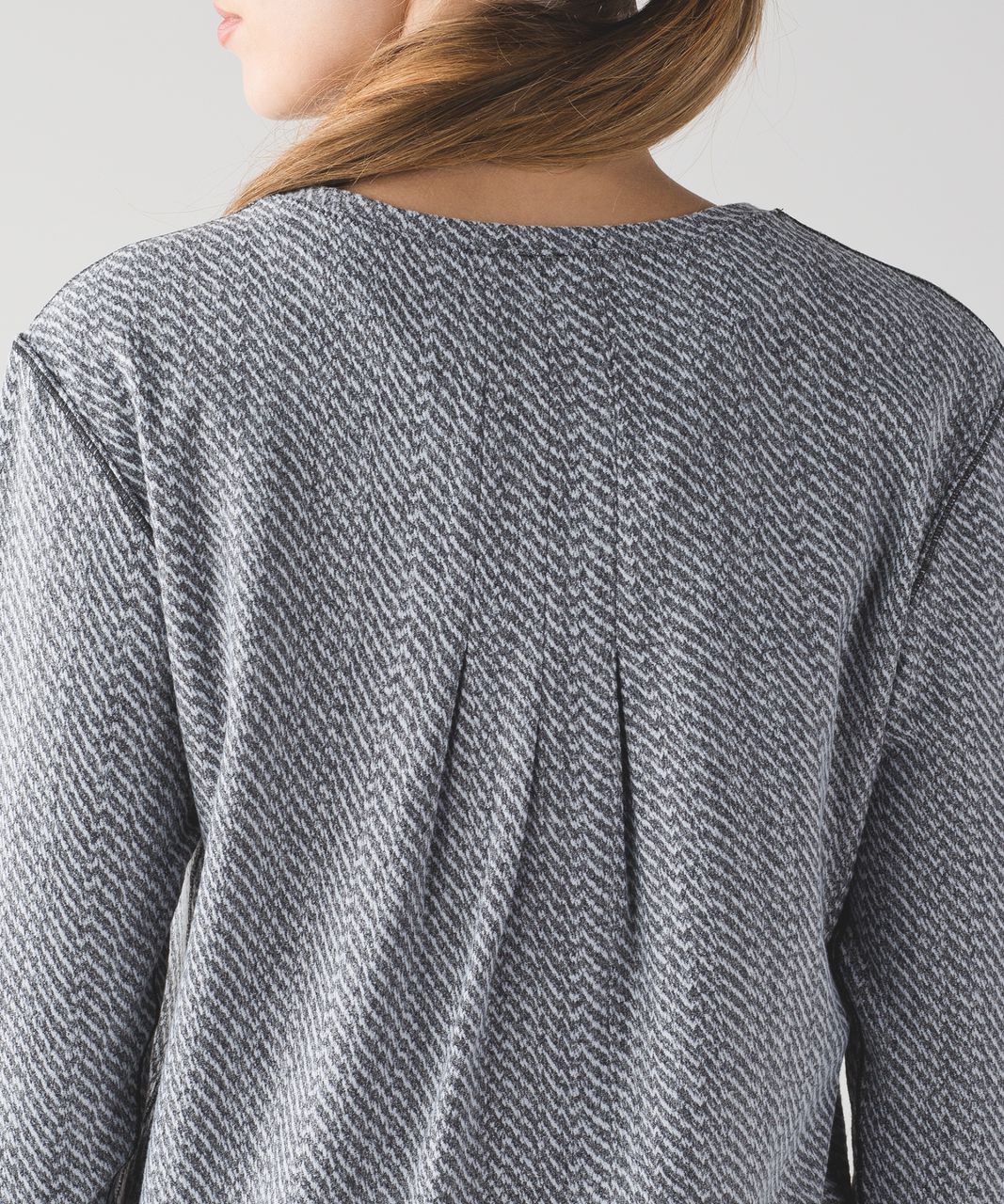 Lululemon Rush Hour Long Sleeve - Hazy Heather Heathered White Heathered Black