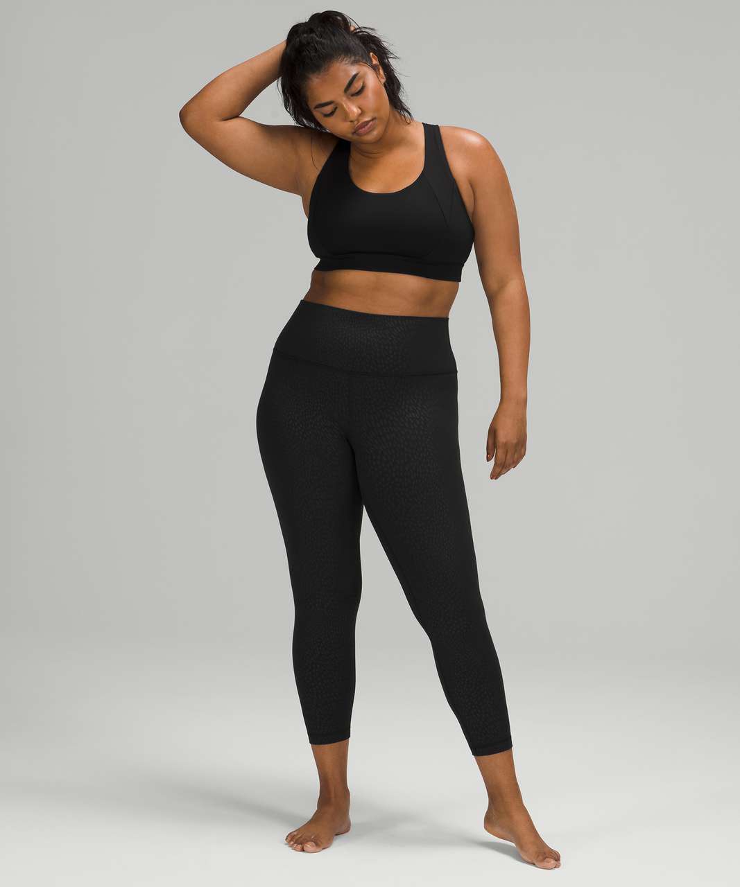 NEW Women Lululemon Align Pant 25 Lattice Work Emboss Black Size 2