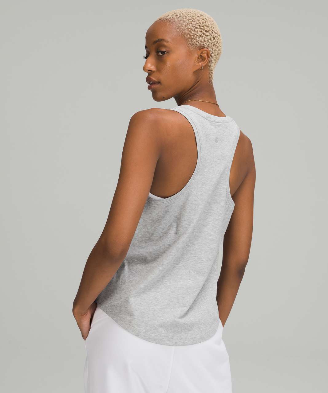 Lululemon Turn to Tie Tank Heathered Core Light Grey Size 8 Wrap Top  Activewear