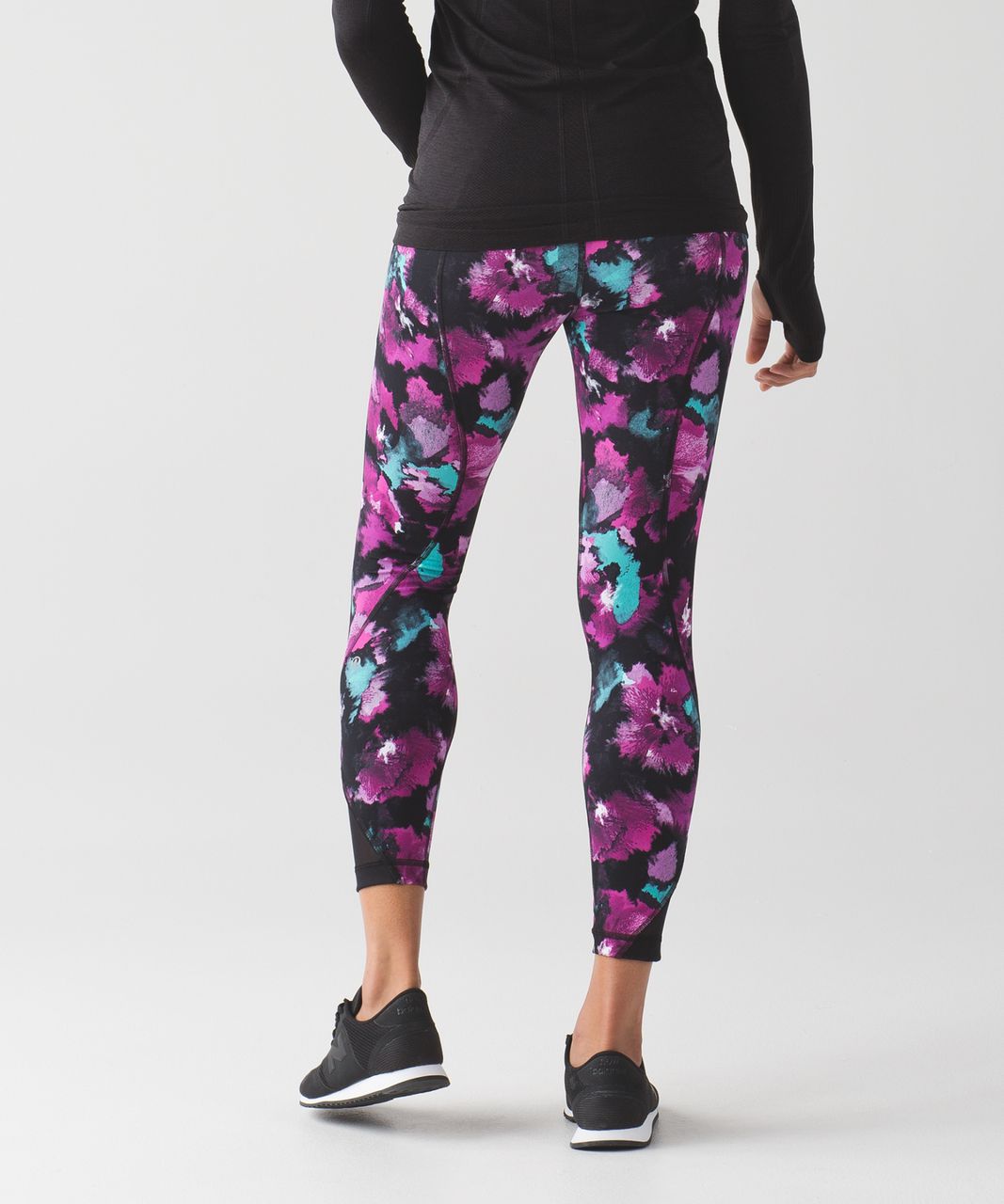 Lululemon Inspire Tight II - Midnight Bloom Black Deep Fuschia / Black