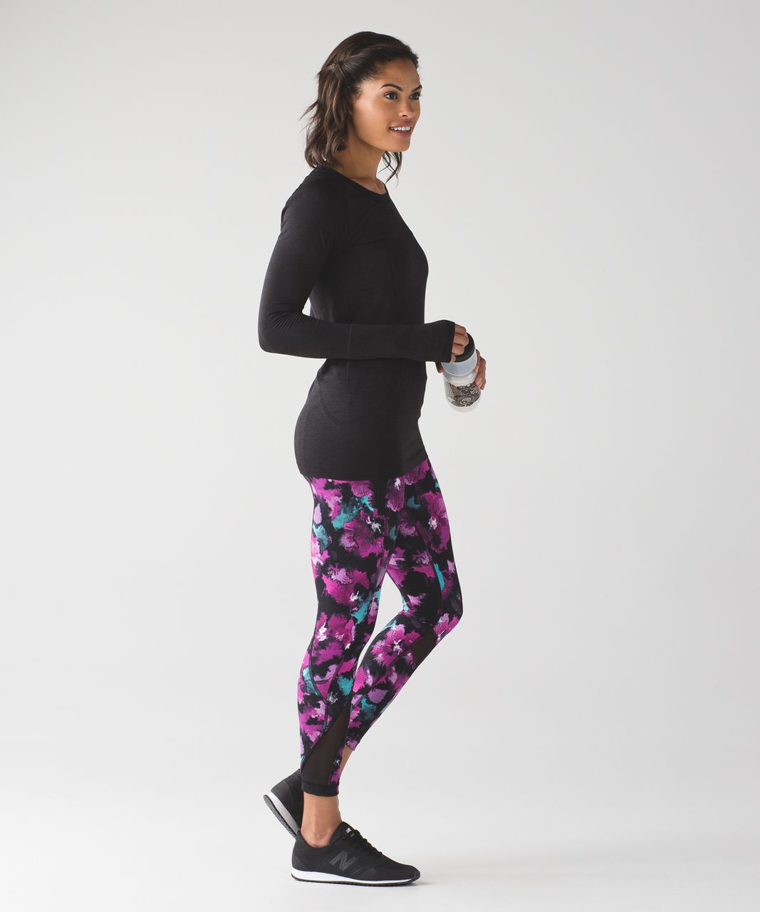 Lululemon Inspire Tight II Leggings in Midnight Bloom Black Deep