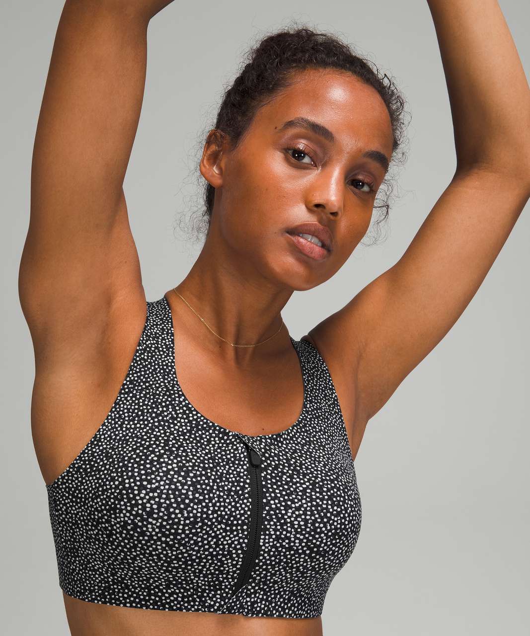 Lululemon Enlite Bra Zip Front *High Support, A–E Cups - Double Dimension Starlight Black