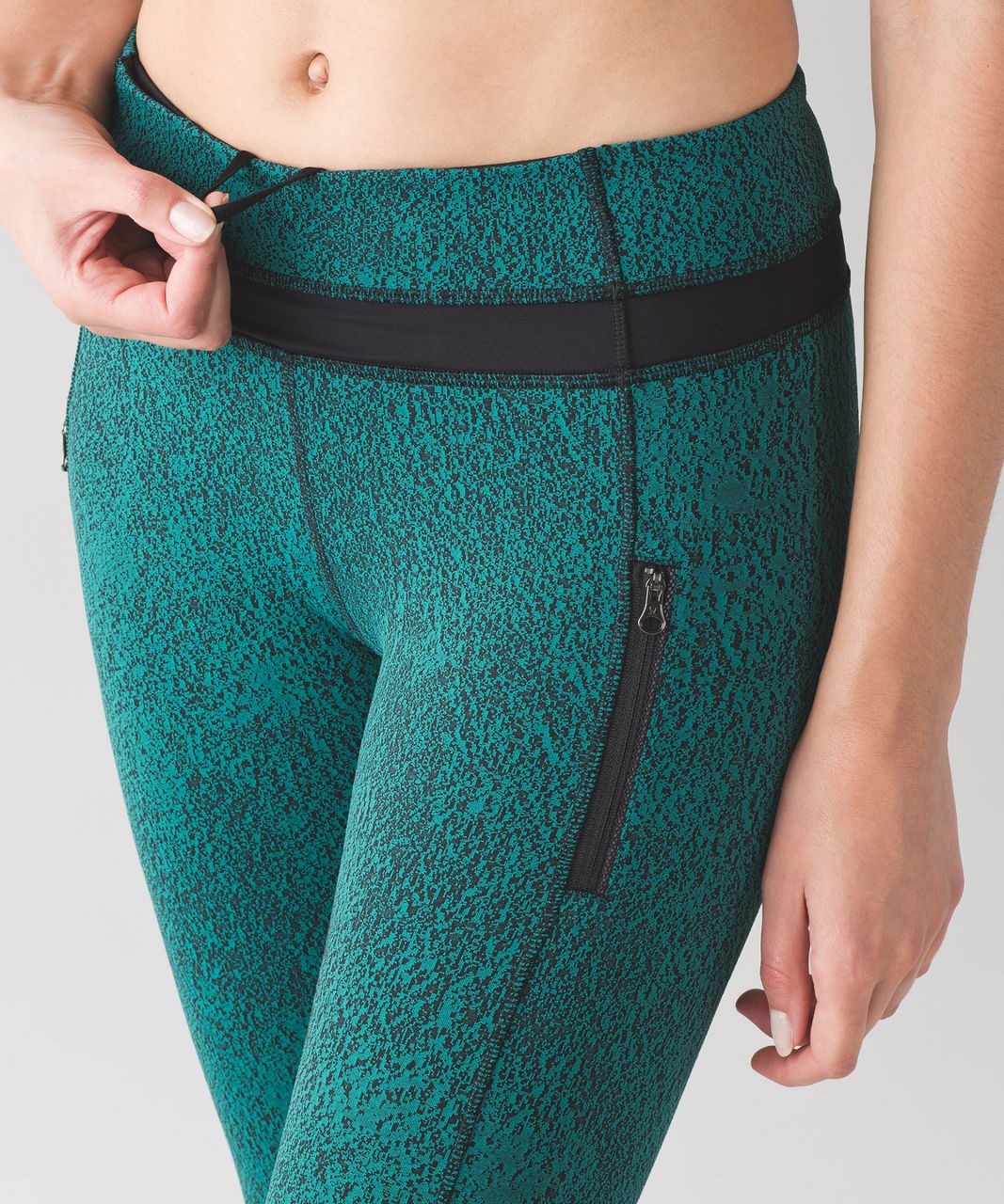 Lululemon Inspire Tight II - Power Luxtreme Spray Jacquard Hunter Green  Black / Black - lulu fanatics