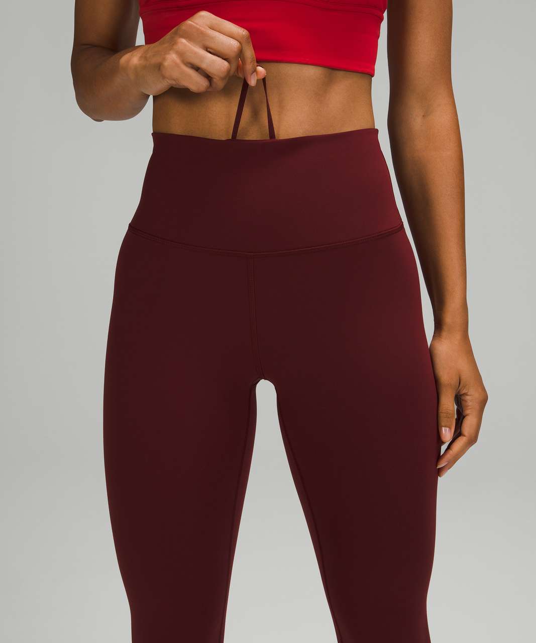 Lululemon Wunder Train High-Rise Tight 25 - Red Merlot - lulu fanatics