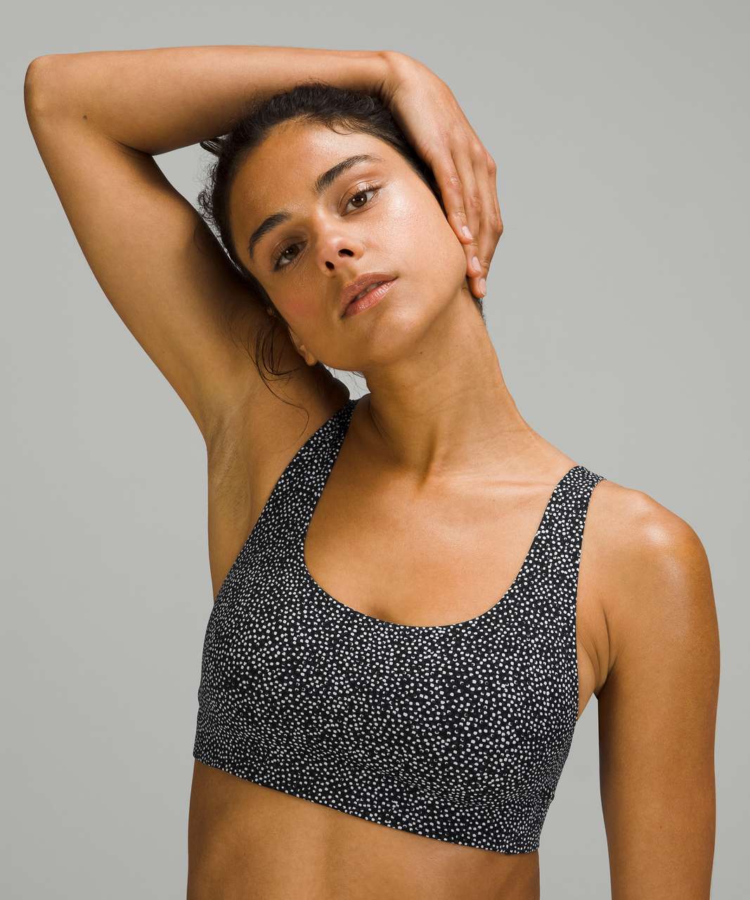 Lululemon In Alignment Straight-strap Bra *light Support, A/b Cups Online  Only In Double Dimension Starlight Black