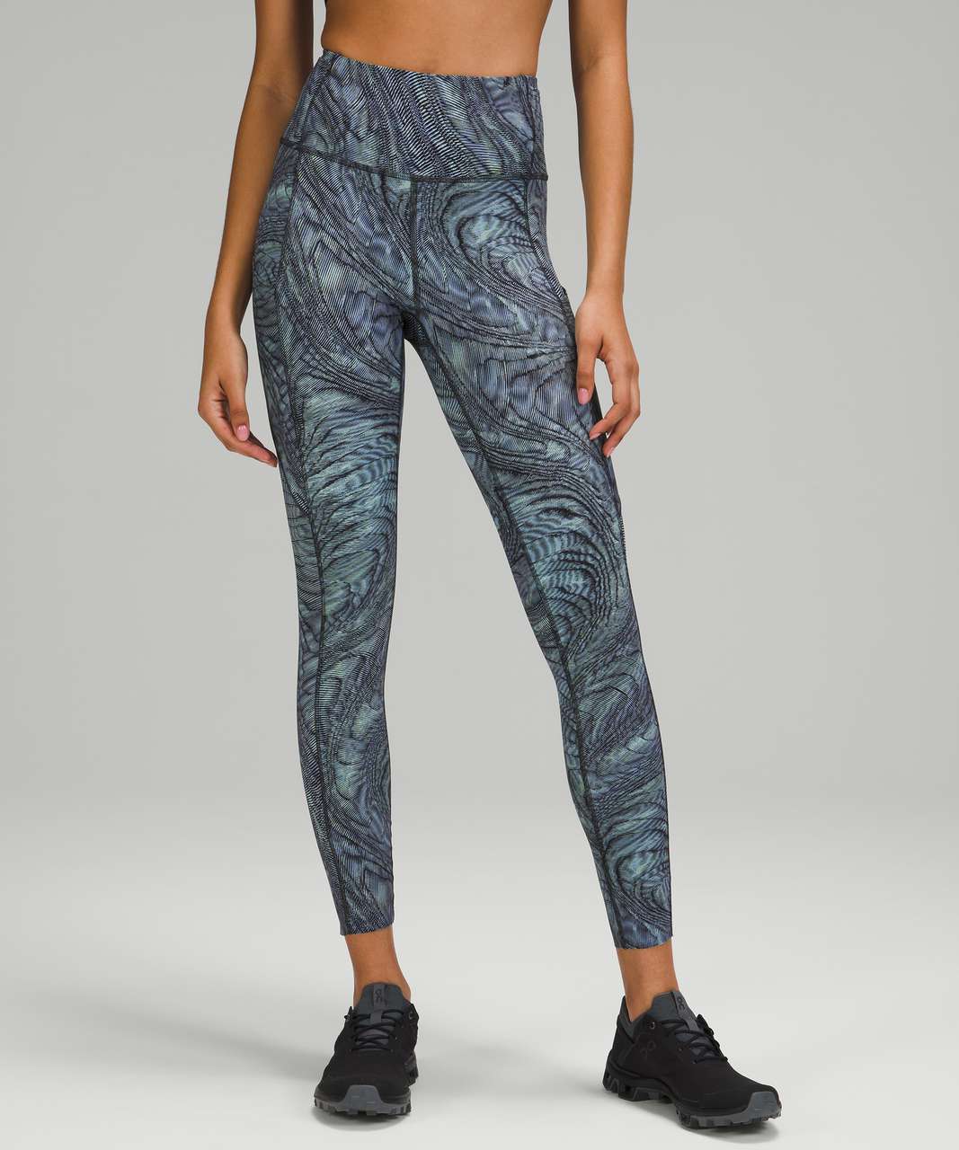 Lululemon Fast and Free Tight 25" *Non-Reflective Nulux - Dimensional Icing Blue Multi