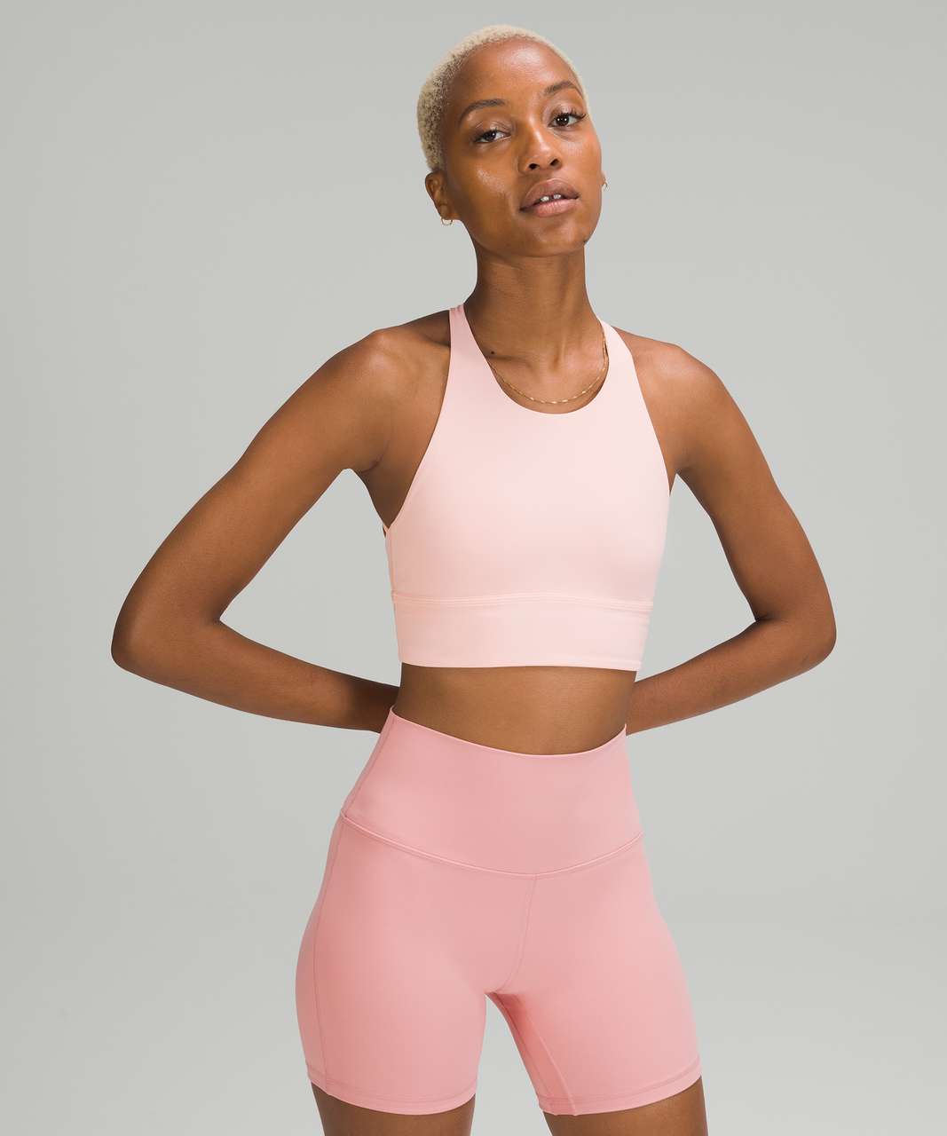 Lululemon Free to Be High-Neck Long-Line Bra - Wild *Light Support, A/B Cups - Pink Mist