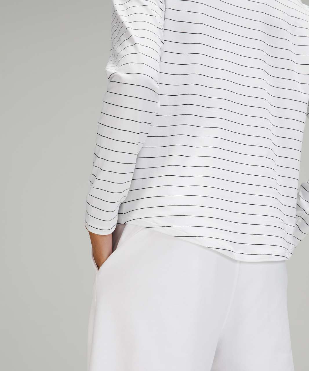 Lululemon Love Long Sleeve - Short Serve Stripe White Black