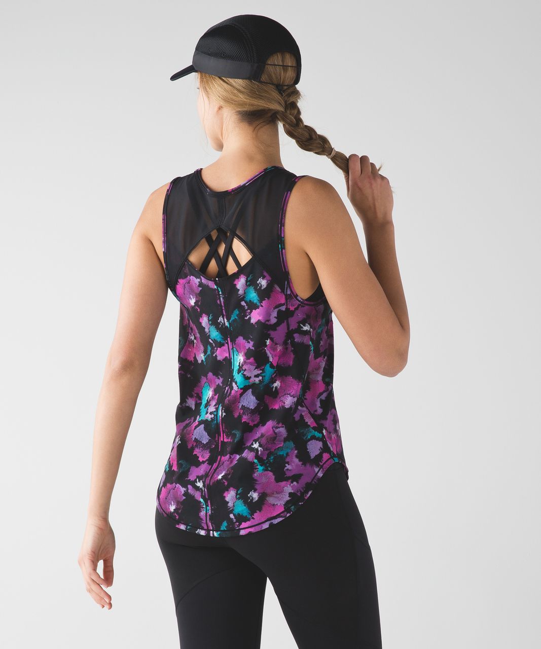 Lululemon Sculpt Tank - Midnight Bloom Black Deep Fuschia / Black