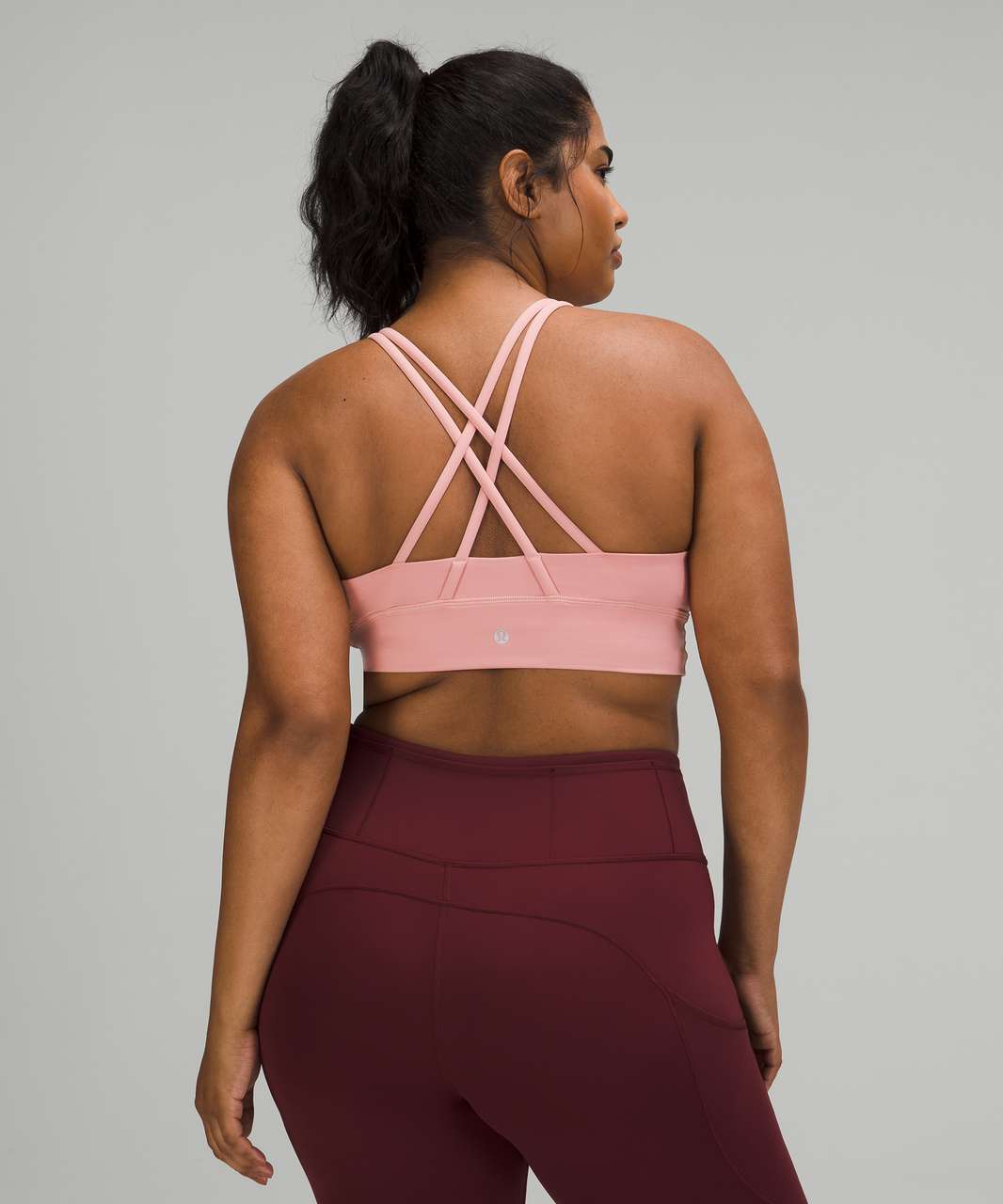 Lululemon Energy Longline Bra Ribbed Luxtreme *Medium Support, B–D Cups -  Dark Red - lulu fanatics