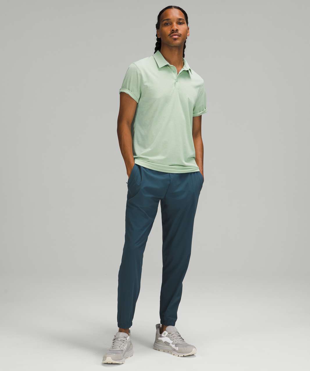 Lululemon Evolution Short Sleeve Polo - Heathered Arctic Green