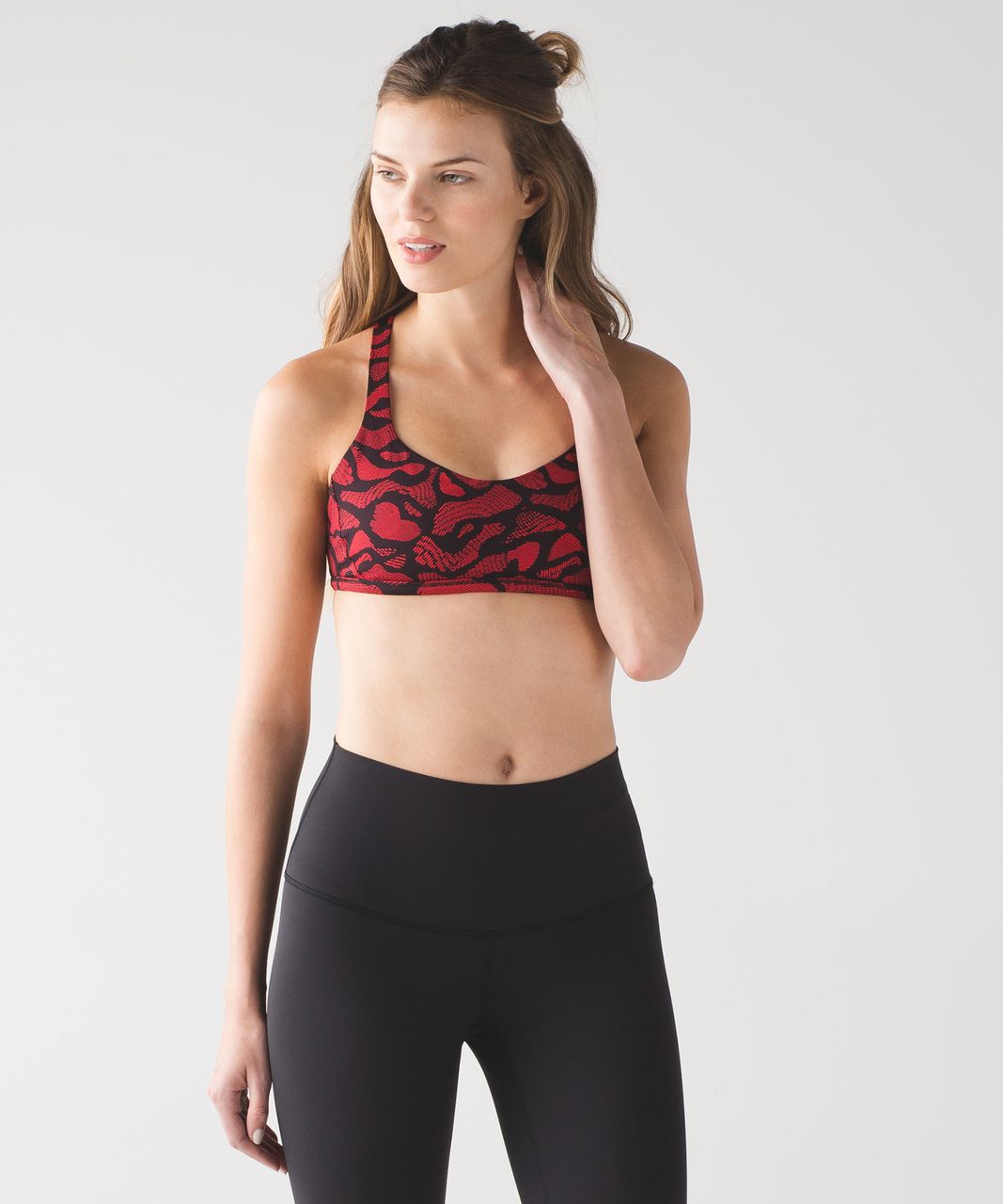 Lululemon Free To Be Zen Bra - Mini Warp True Red Black