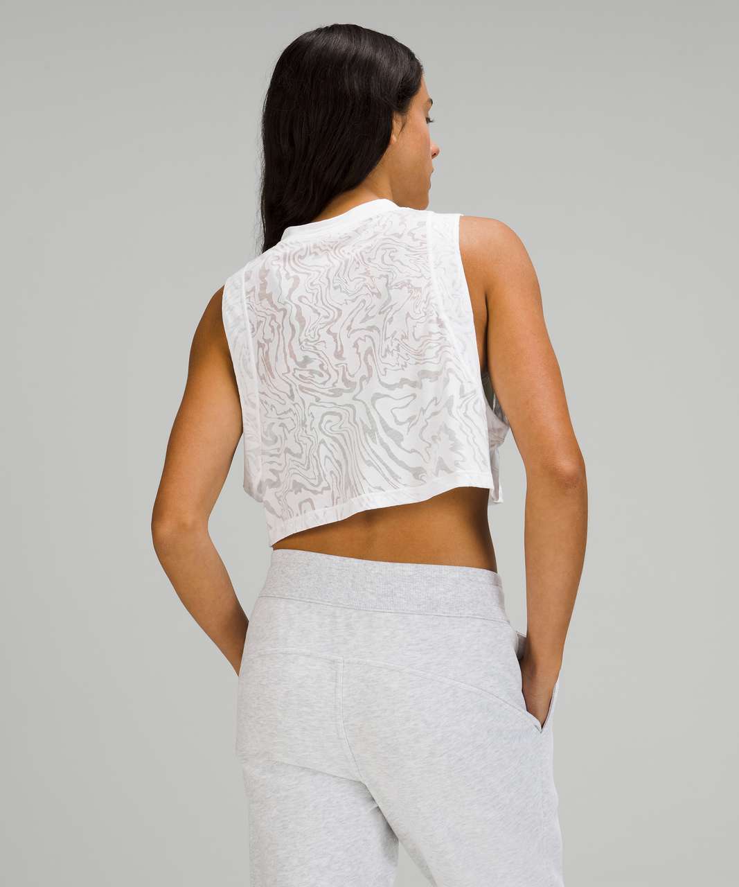 NWT Lululemon Sheer Cropped Tank 10 white