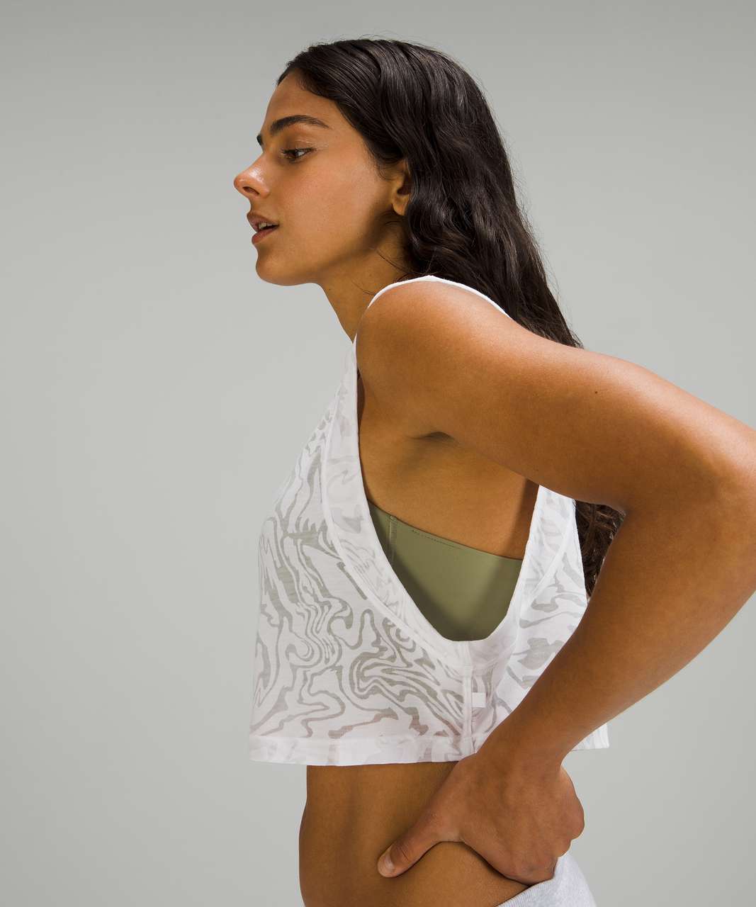Lululemon All Yours Crop Tank Top *Veil - White
