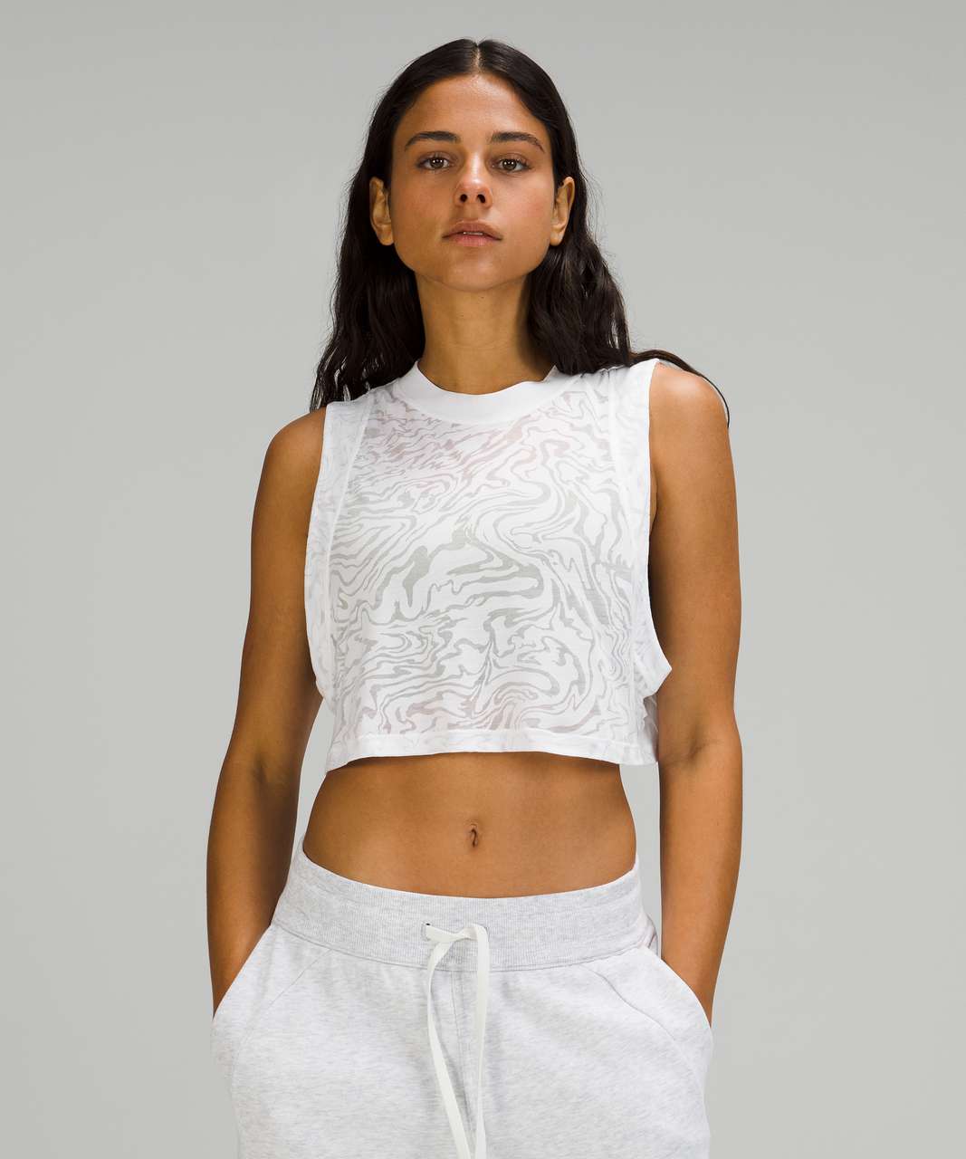 Lululemon All Yours Crop Tank Top *Veil - White - lulu fanatics